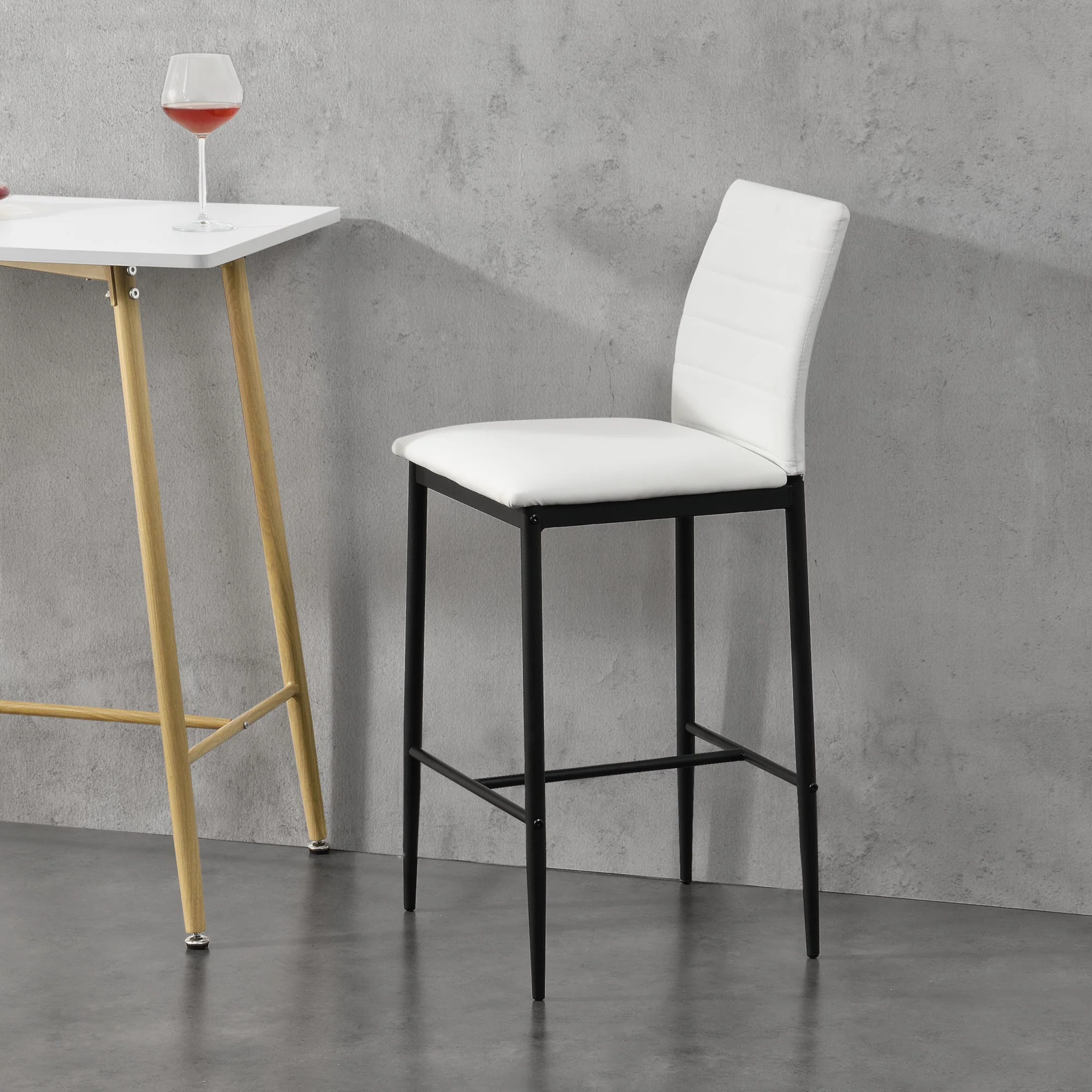Barkruk Lidköping kunstleer 96x43x47 cm set van 2 - zwart of wit - Image 5