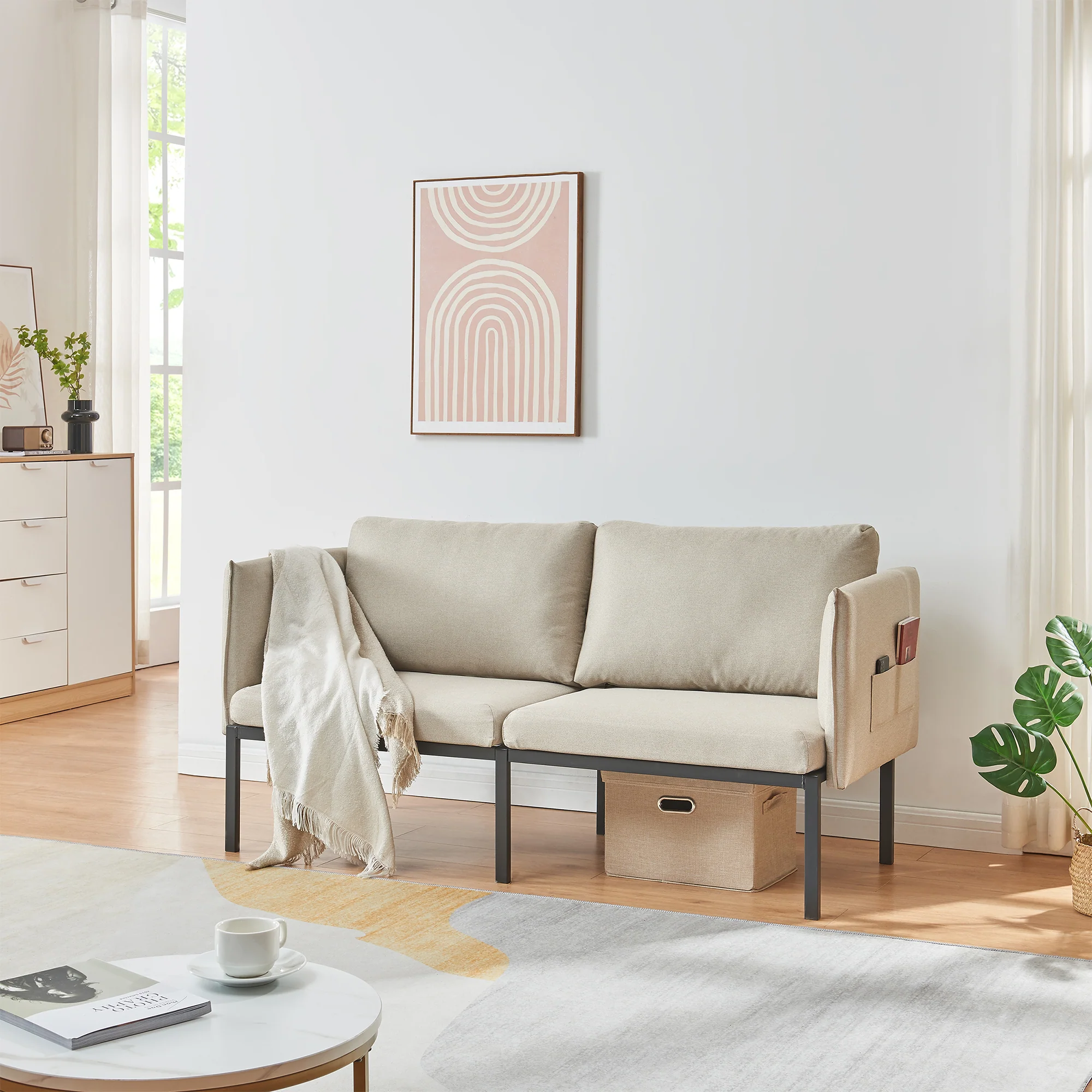 2-zitsbank Kamar 158x79x63 cm [en.casa]