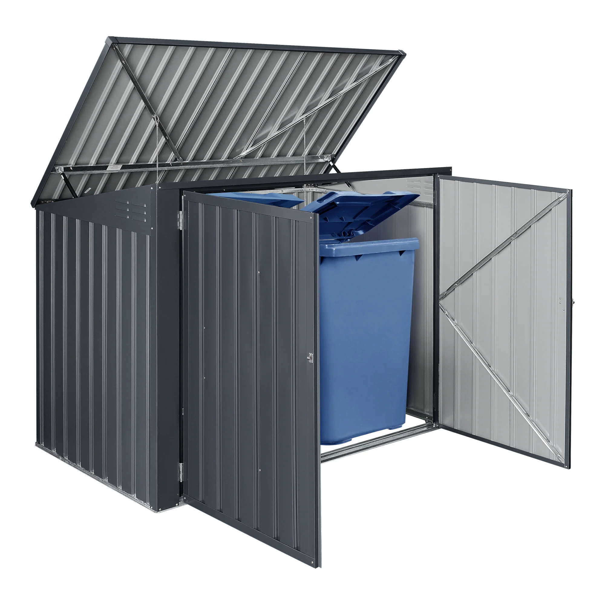 [en.casa] Containerombouw Grebin staal donkergrijs - 2 varianten