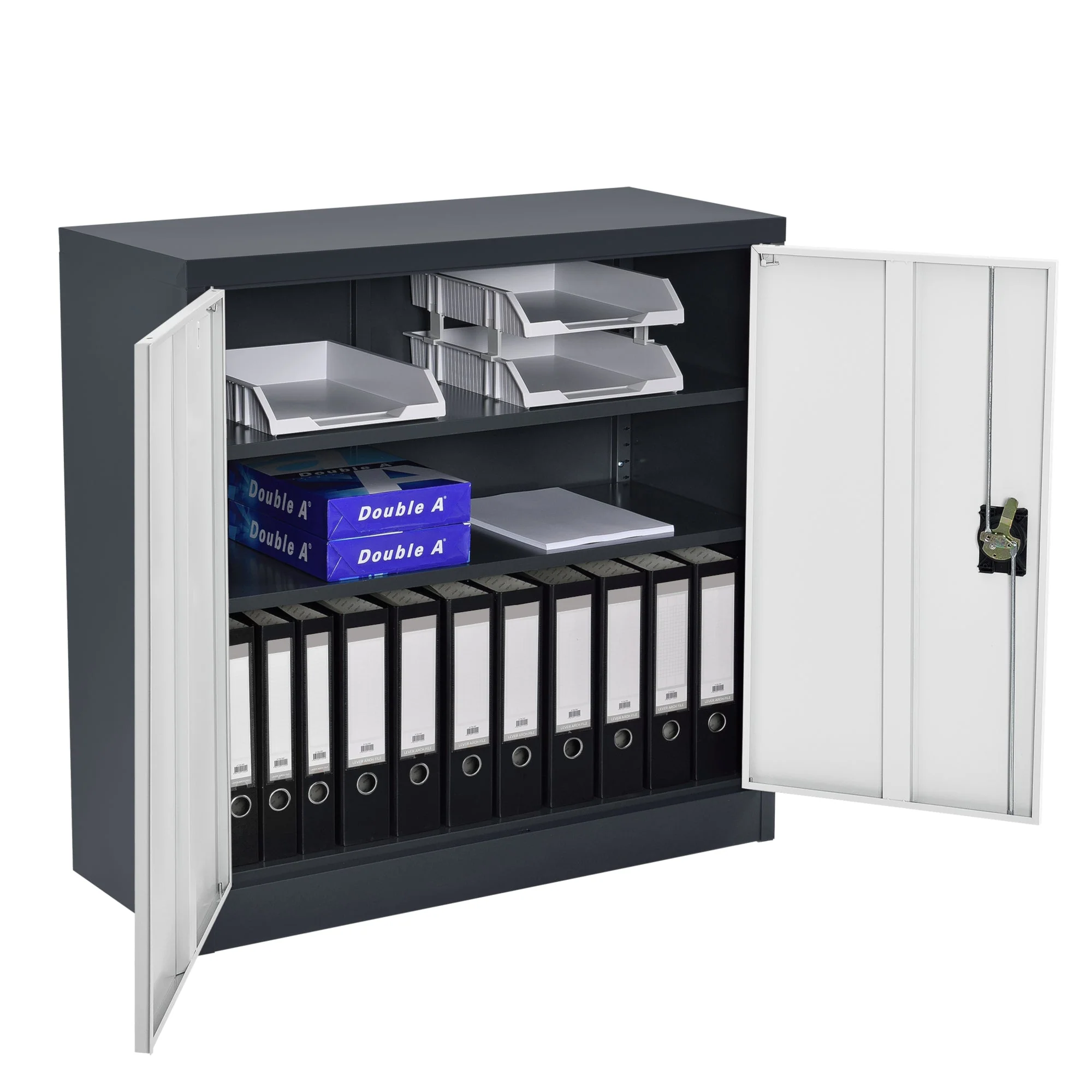 [en.casa] Kantoorkast Molise metaal met slot sleutels 90x40x90 cm - 4 varianten - Image 6