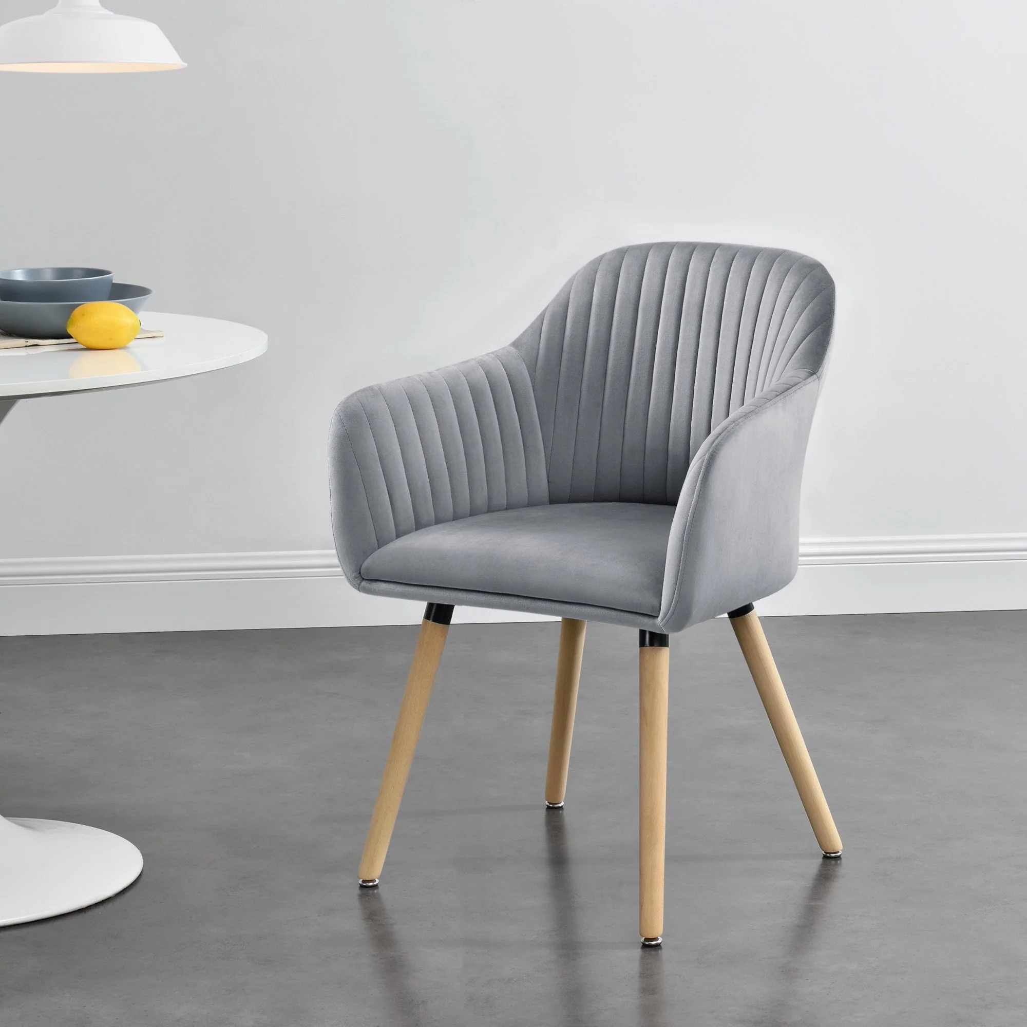 Fauteuil eetkamerstoel Dover 83x57,5x57 cm stof - 2 kleuren - Image 4