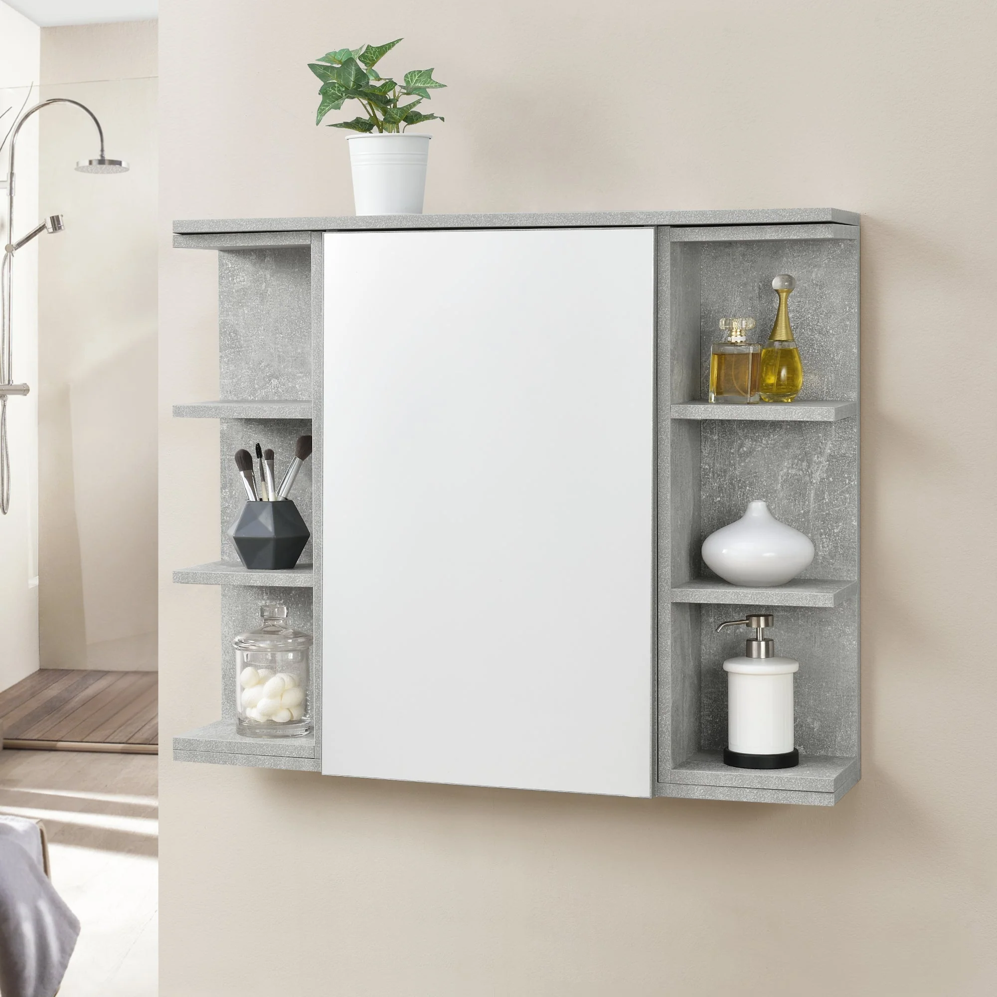 Badkamerkast Harstad met spiegel spiegelkast 64x80x20 cm - 3 varianten - Image 7