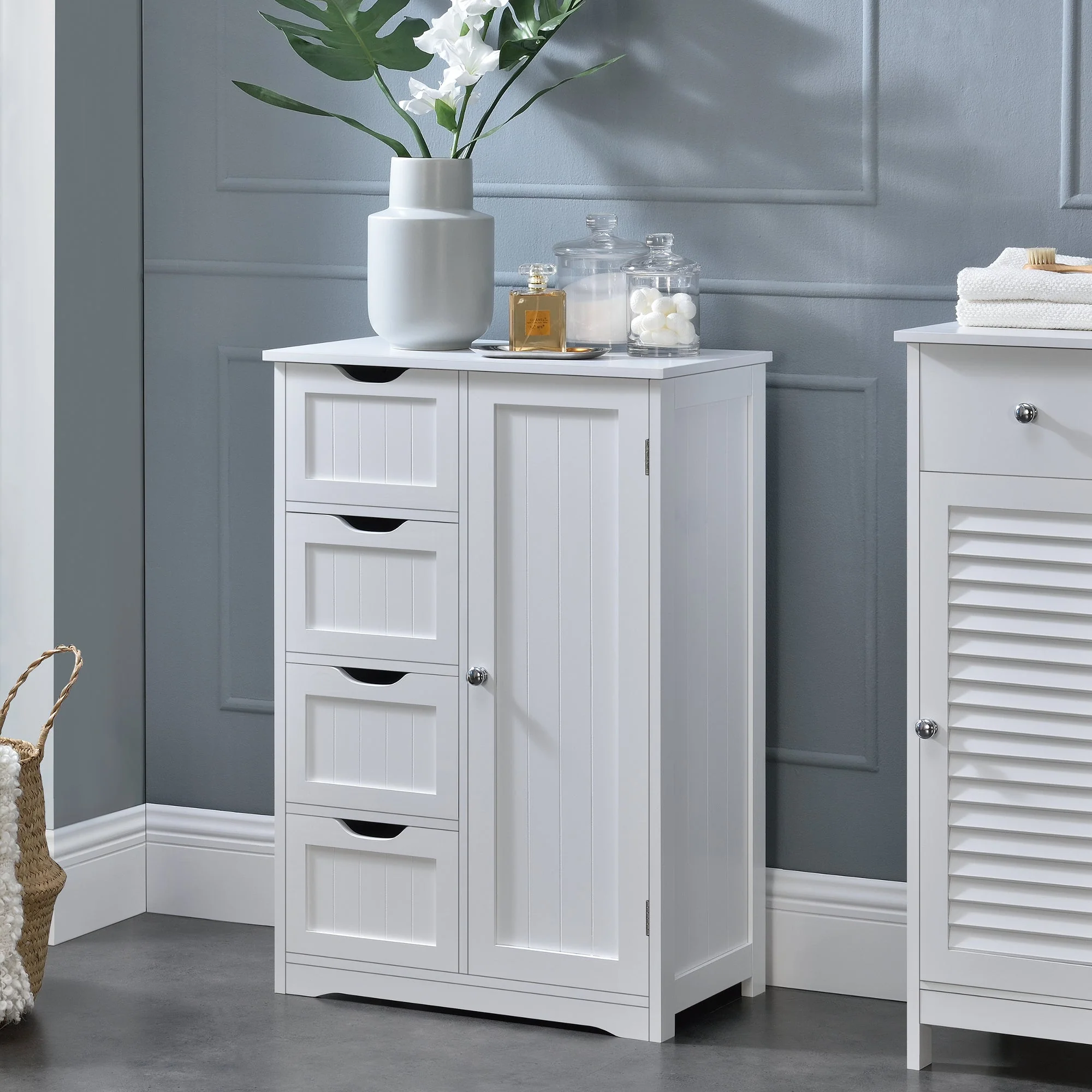 [en.casa] Badkamerkast Locust 81x55x30 cm MDF wit - Image 2