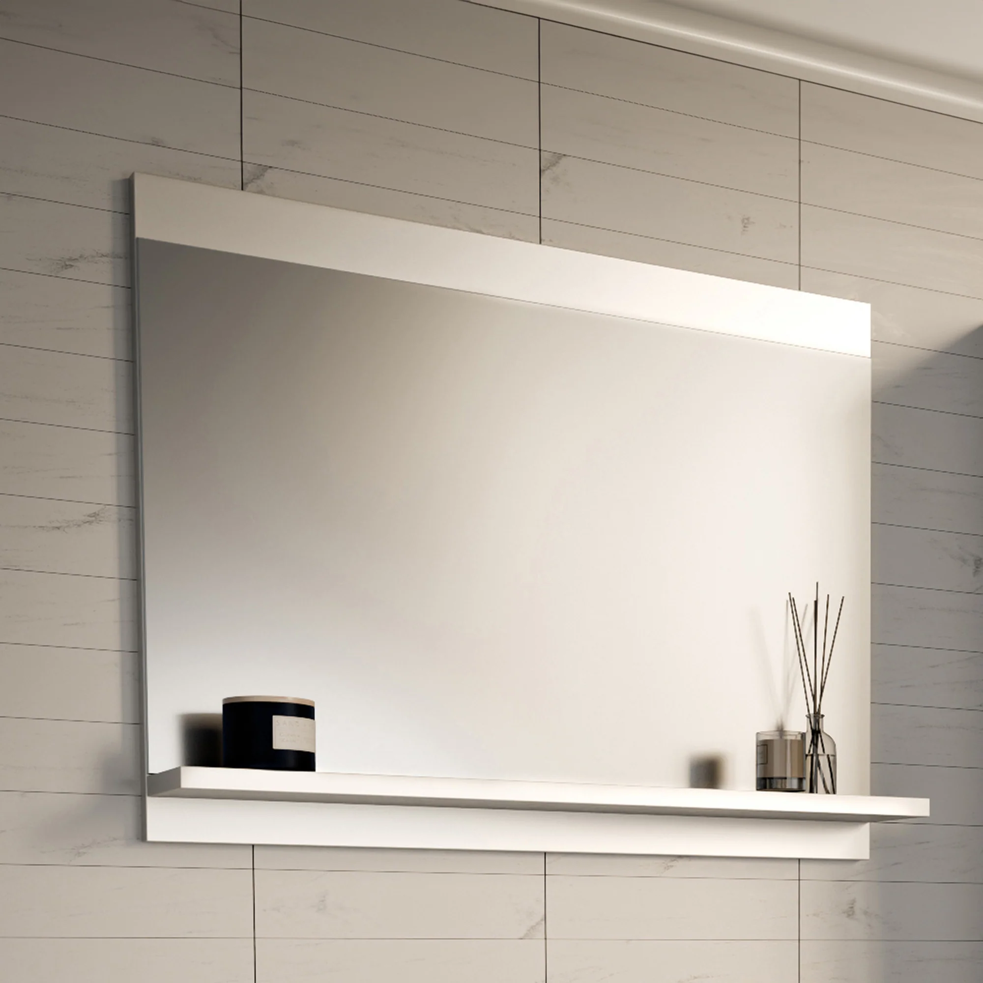 Badkamerspiegel Krildihana met plank 50x60x12 cm [en.casa] - Image 2