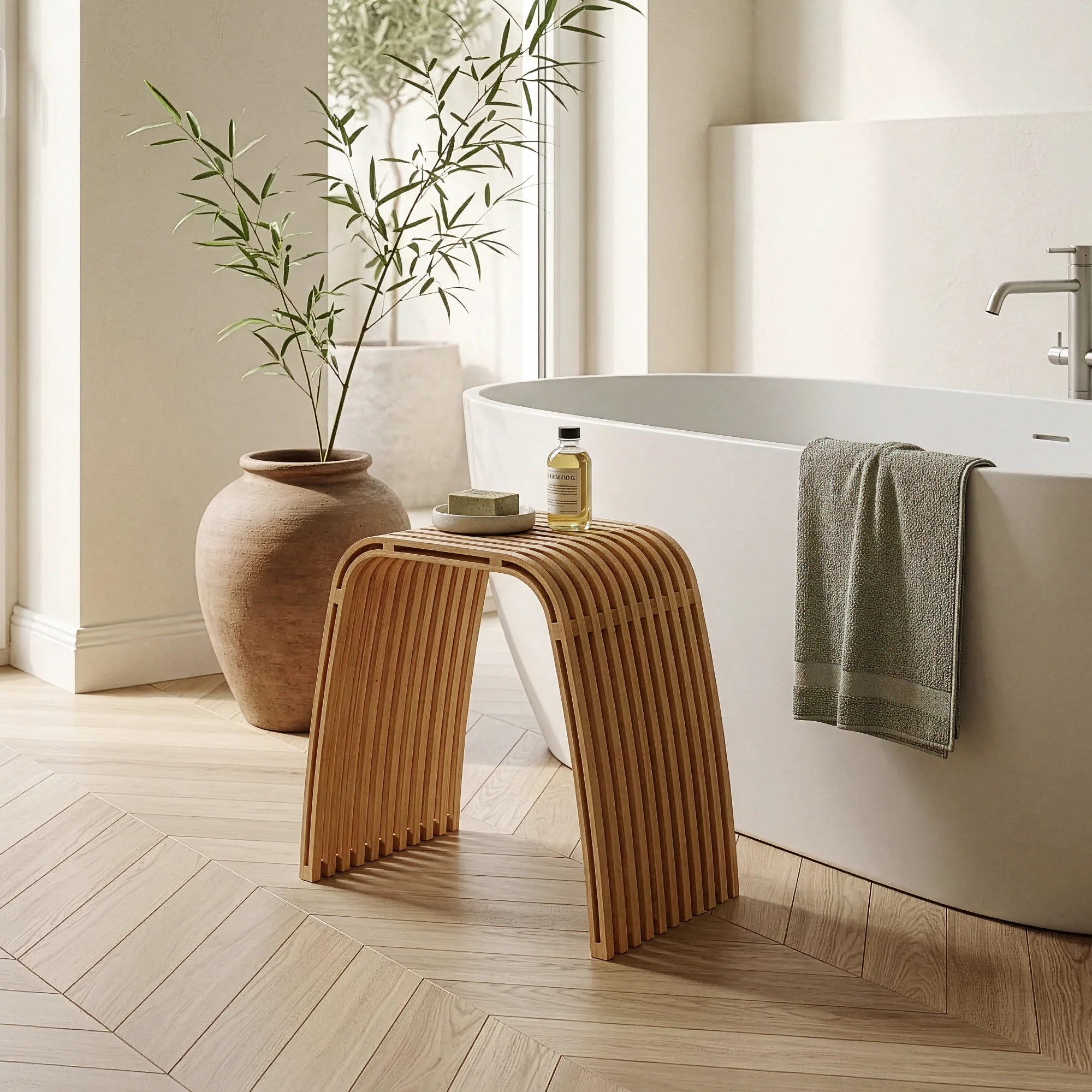 Bamboe kruk Jysa naturel [en.casa]  - Image 2