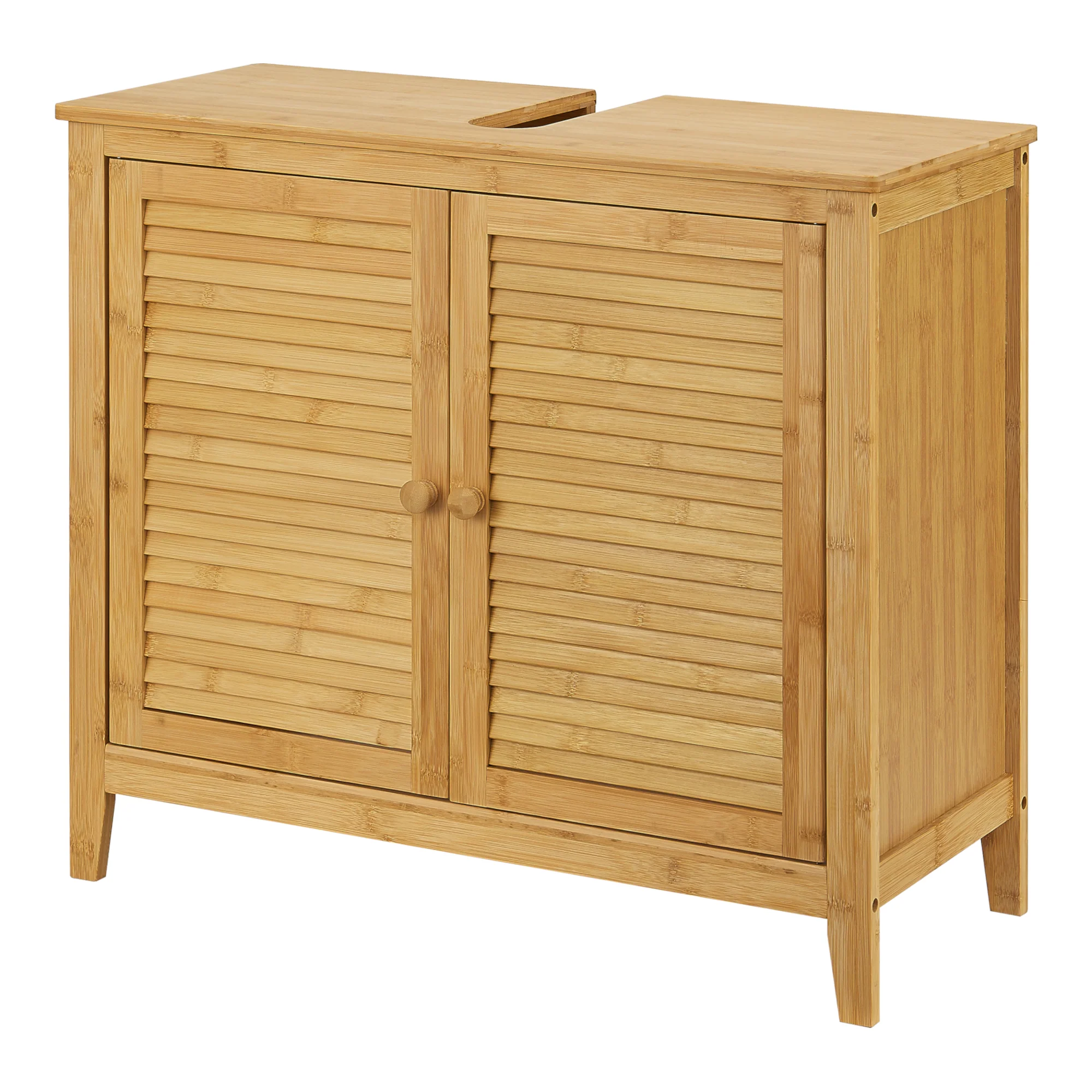 [en.casa] Wastafelonderkast Värmdö 60x67x30 cm bamboe