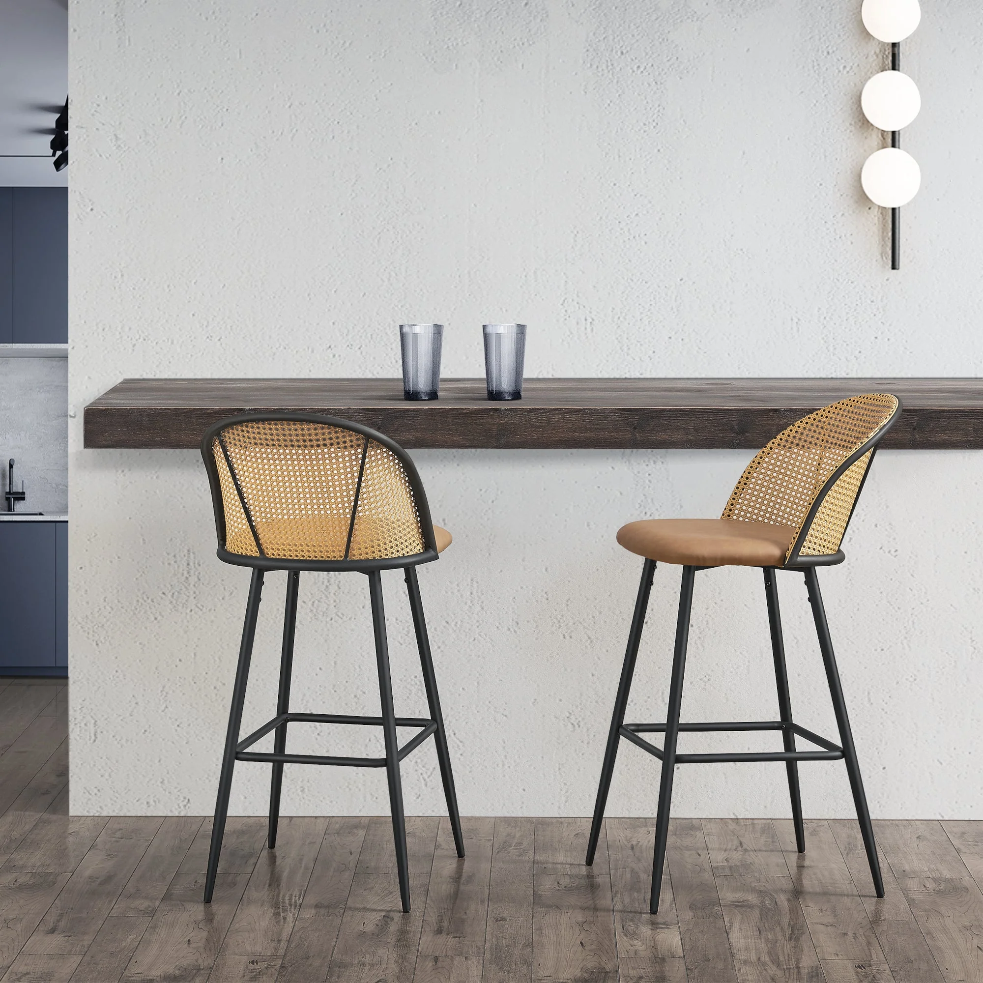 [en.casa] Barkruk set van 2 Gausdal 102x44x63 cm bruin en zwart - Image 2