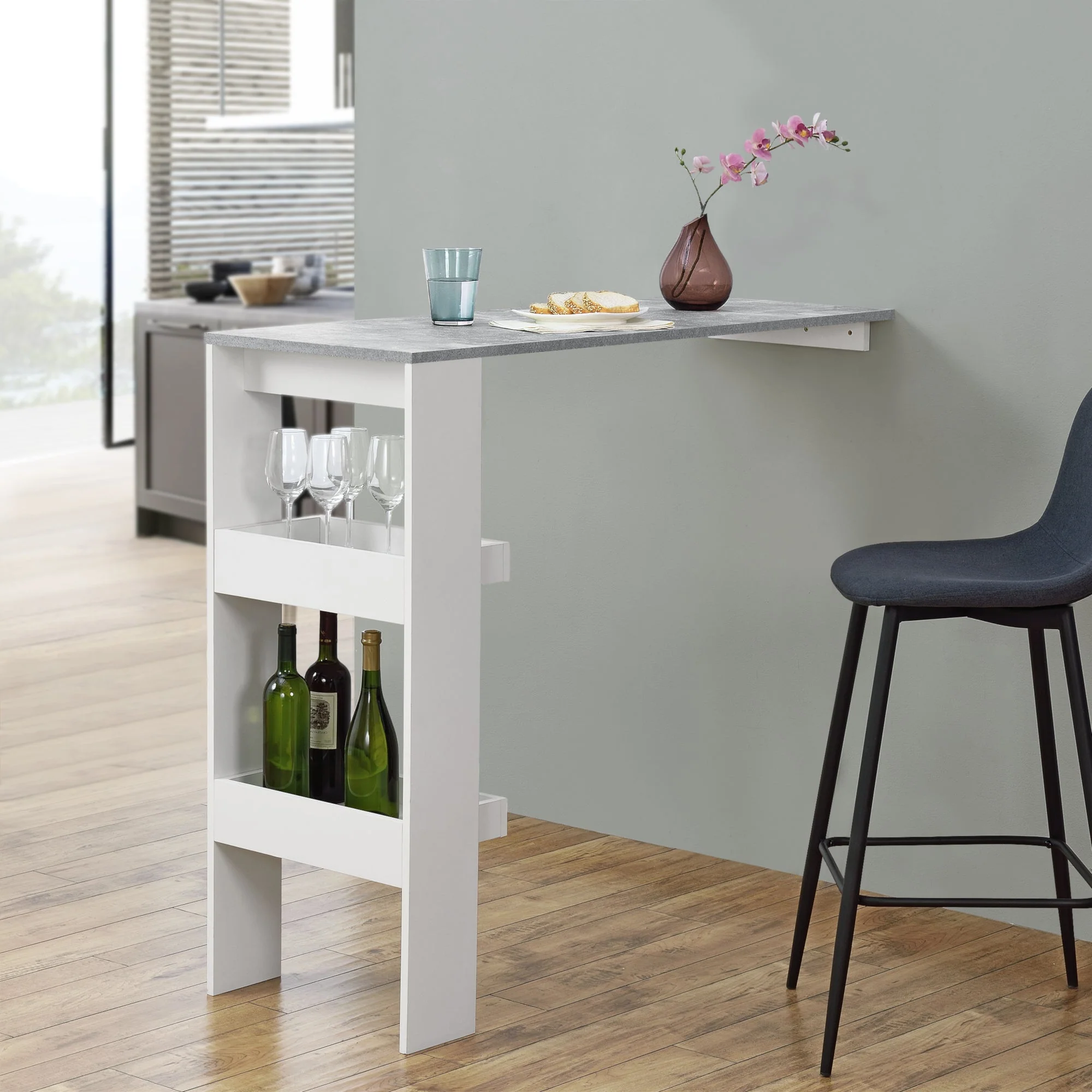 Bartafel Bromoella met 2 planken wandmontage 120x45x106 cm - 6 varianten - Image 8