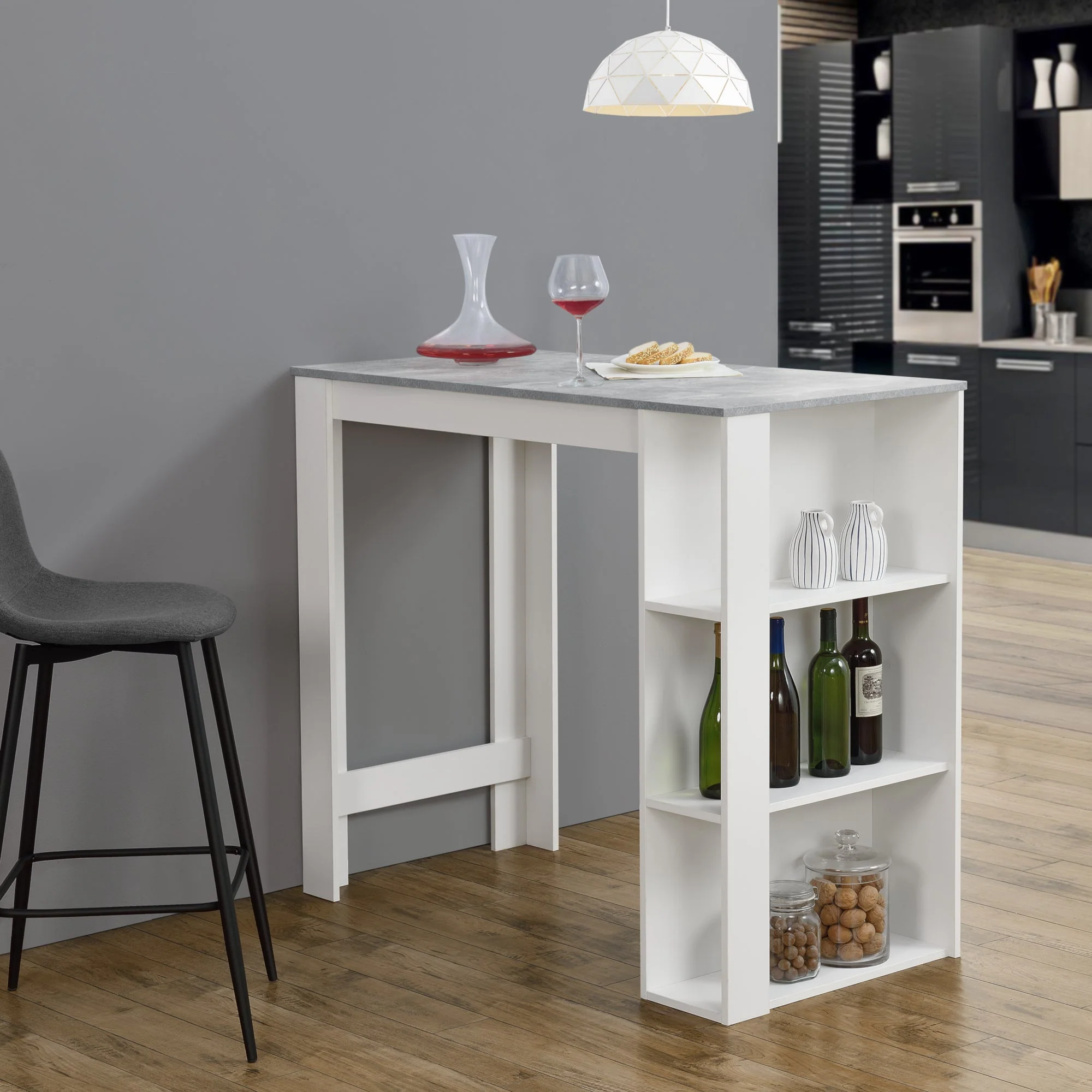 Bartafel Danderyd met 3 planken 120x60x105,5 cm [en.casa] - Image 12