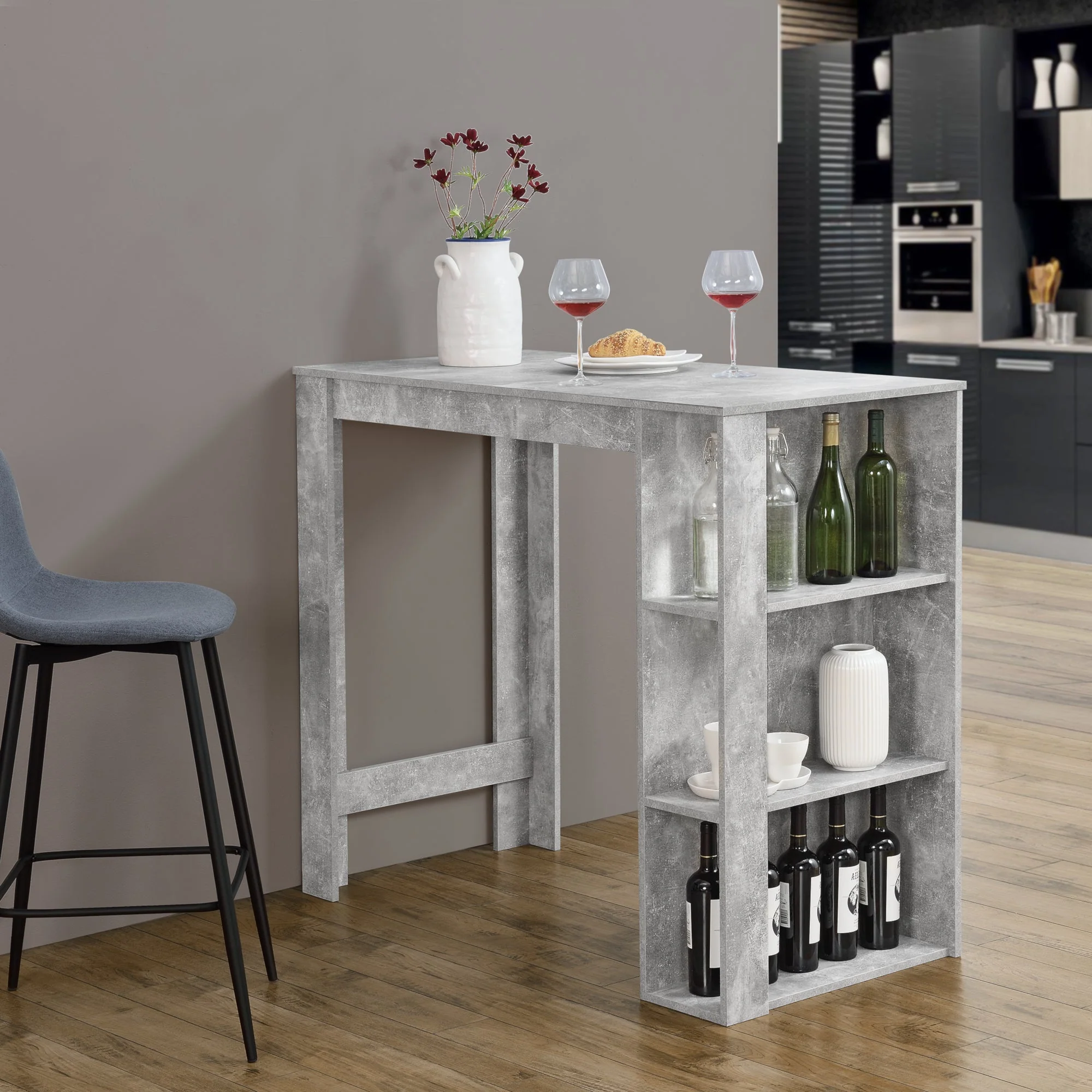 Bartafel Danderyd met 3 planken 120x60x105,5 cm [en.casa] - Image 14