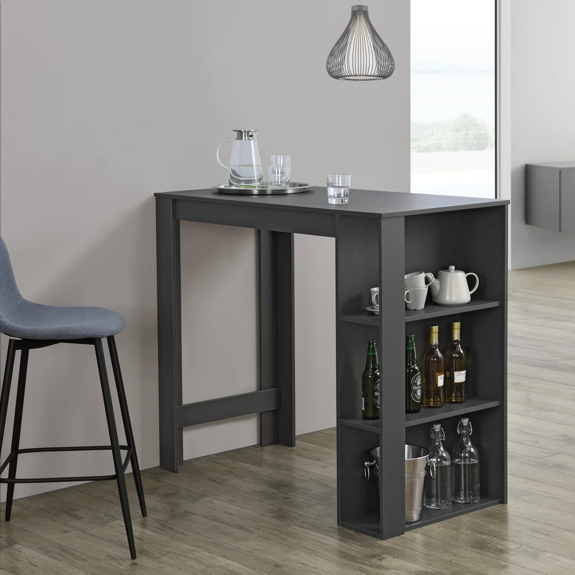 Bartafel Danderyd met 3 planken 120x60x105,5 cm [en.casa] - Image 15
