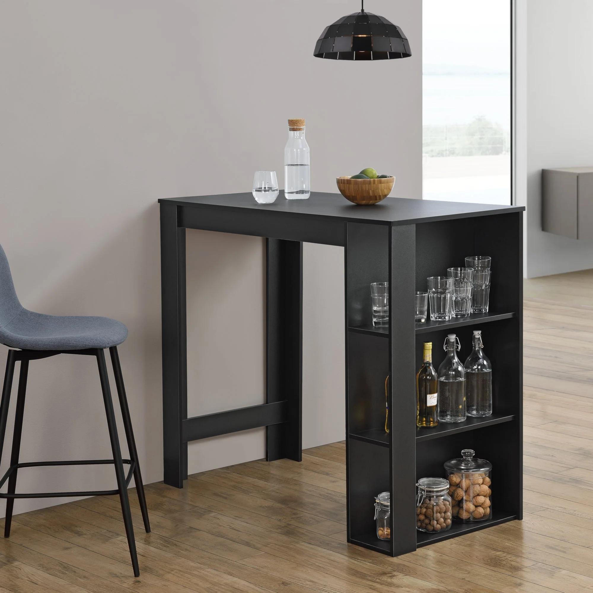 Bartafel Danderyd met 3 planken 120x60x105,5 cm [en.casa] - Image 16