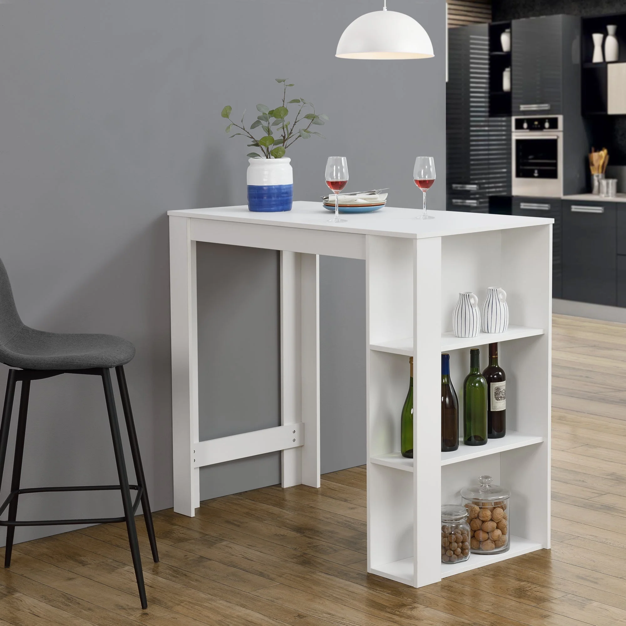 Bartafel Danderyd met 3 planken 120x60x105,5 cm [en.casa] - Image 17