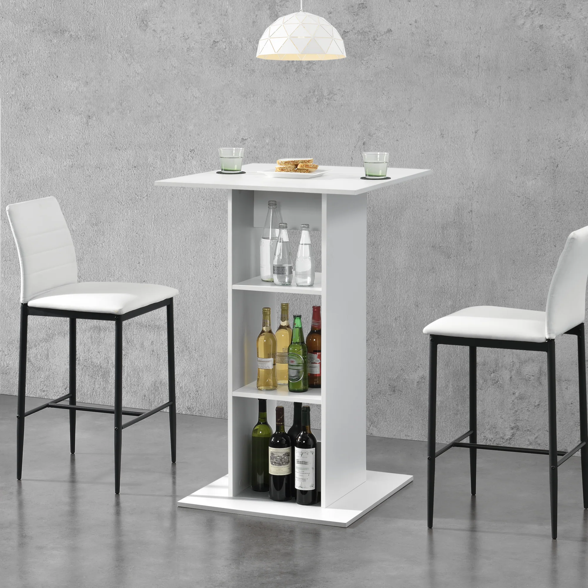 Bartafel Visby met 3 planken 70x70x110 cm - verschillende kleuren - Image 2