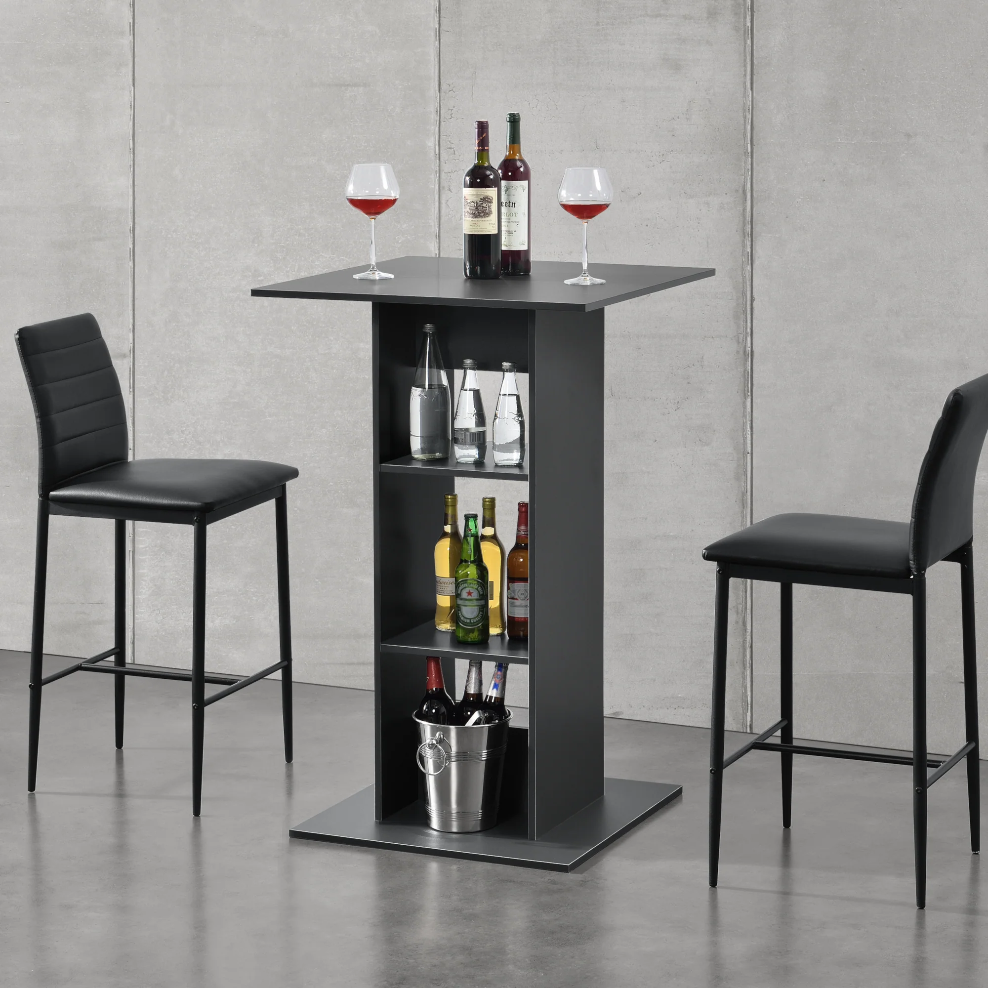 Bartafel Visby met 3 planken 70x70x110 cm - verschillende kleuren - Image 3