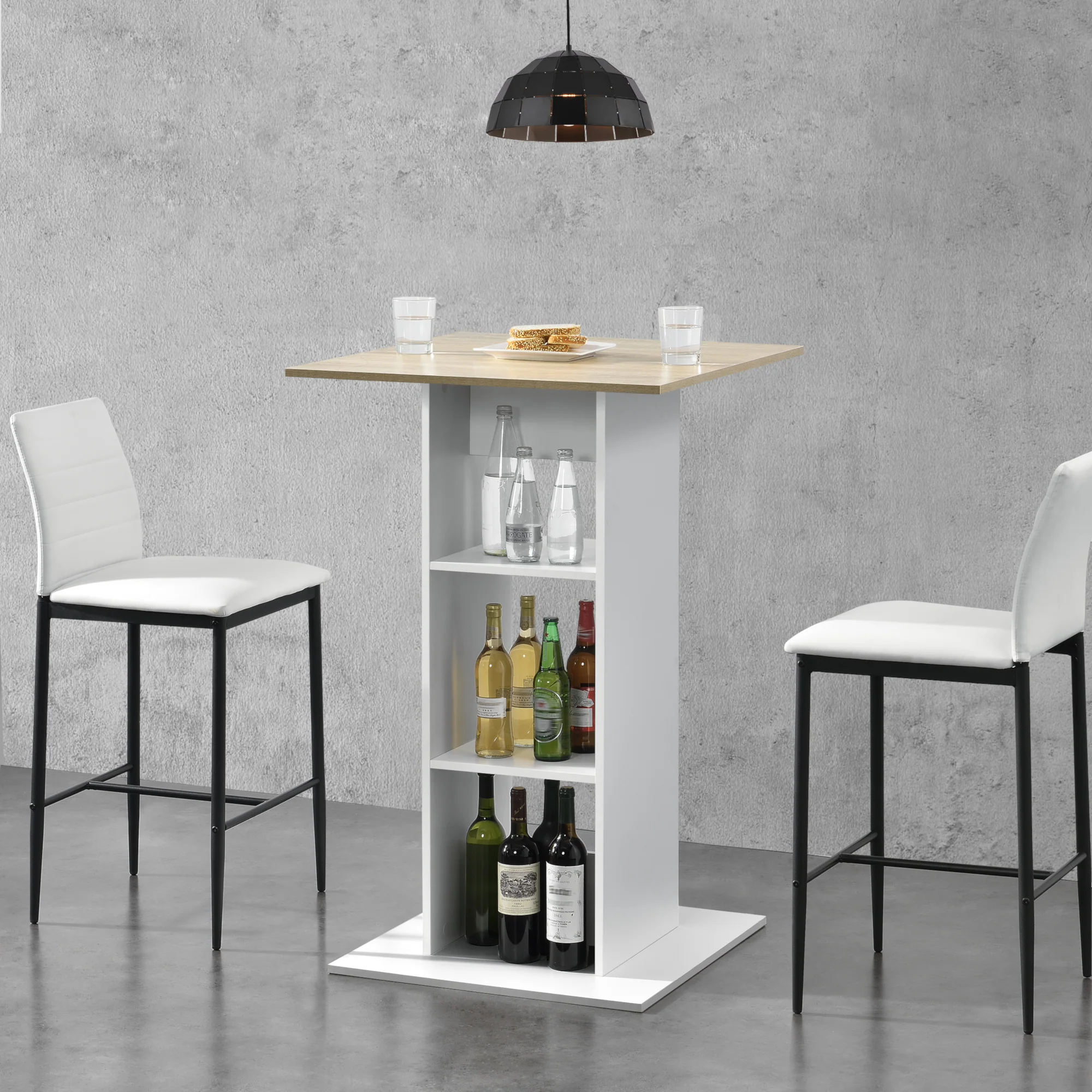 Bartafel Visby met 3 planken 70x70x110 cm - verschillende kleuren - Image 4