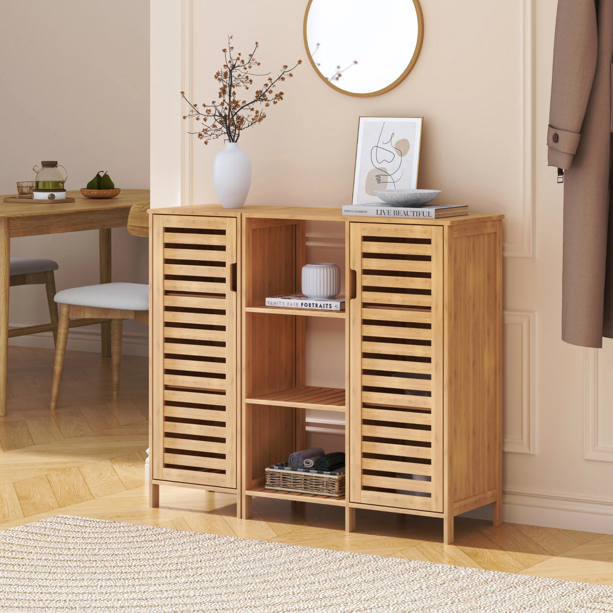 Dressoir Hakseri bamboe 87x99x33 cm naturel [en.casa] - Image 3