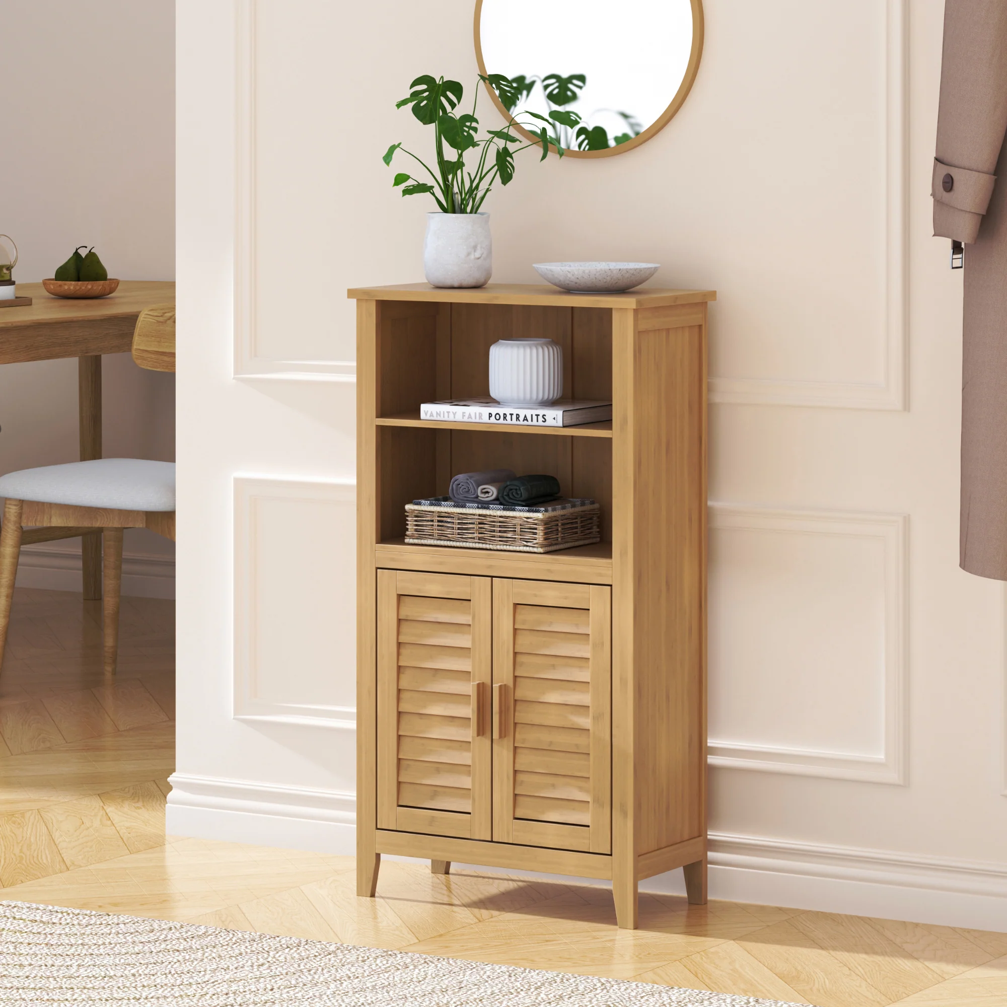 Bijzetkast Rirg 92x50x25 cm Bamboe Naturel [en.casa] - Image 2