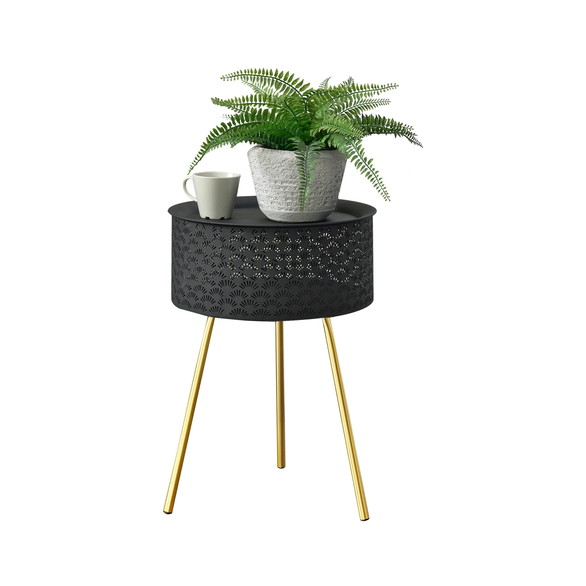 [en.casa] Salontafel Forshaga rond zwart en goud - Image 3