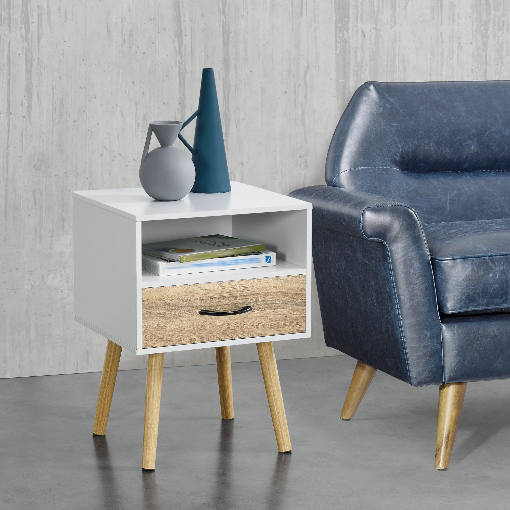 Nachtkastje Gavle met lade en open vak 57x42x40 cm - 5 varianten - Image 9