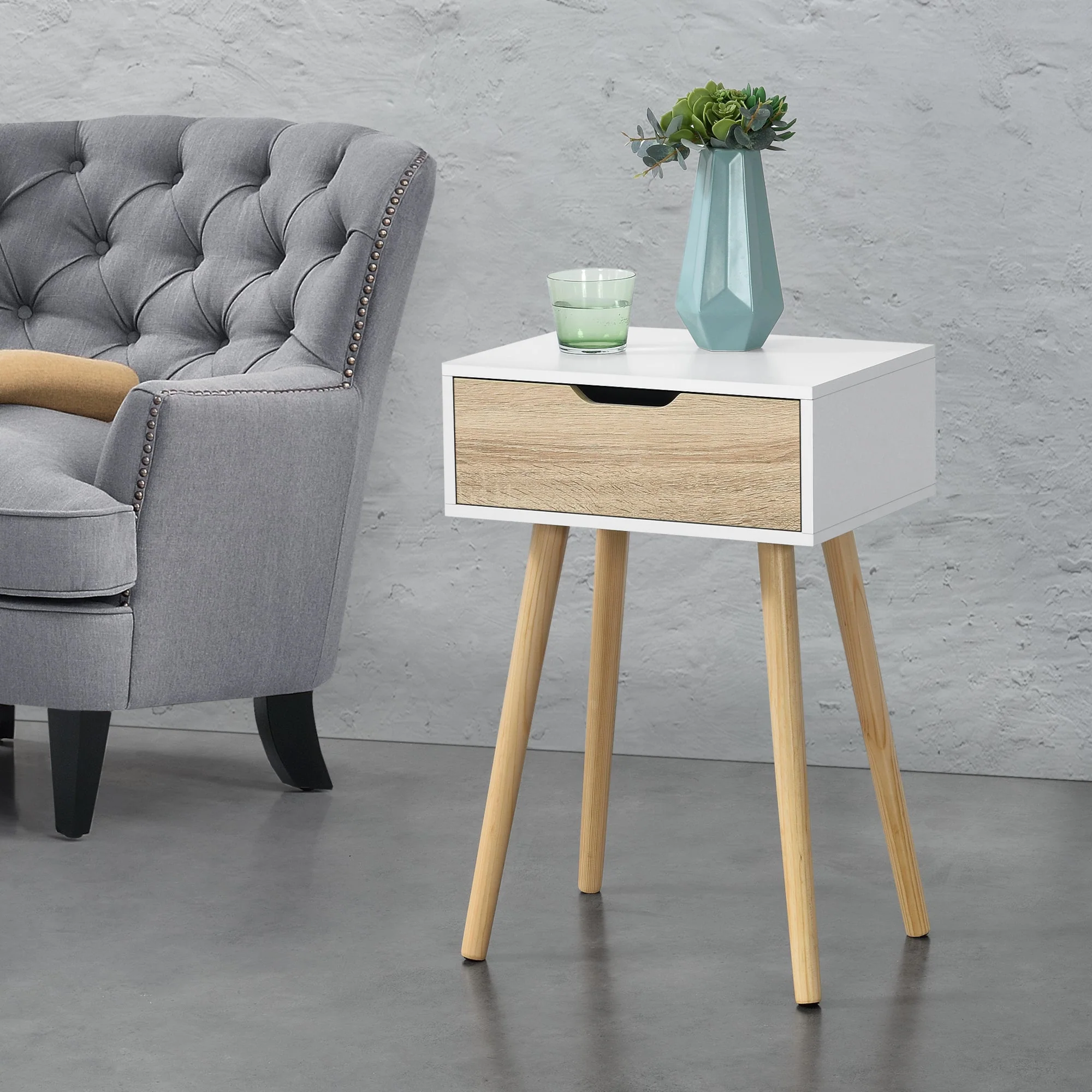 Bijzettafel nachtkastje Oestersund met lade 60x40x29,5 cm - 5 varianten - Image 9