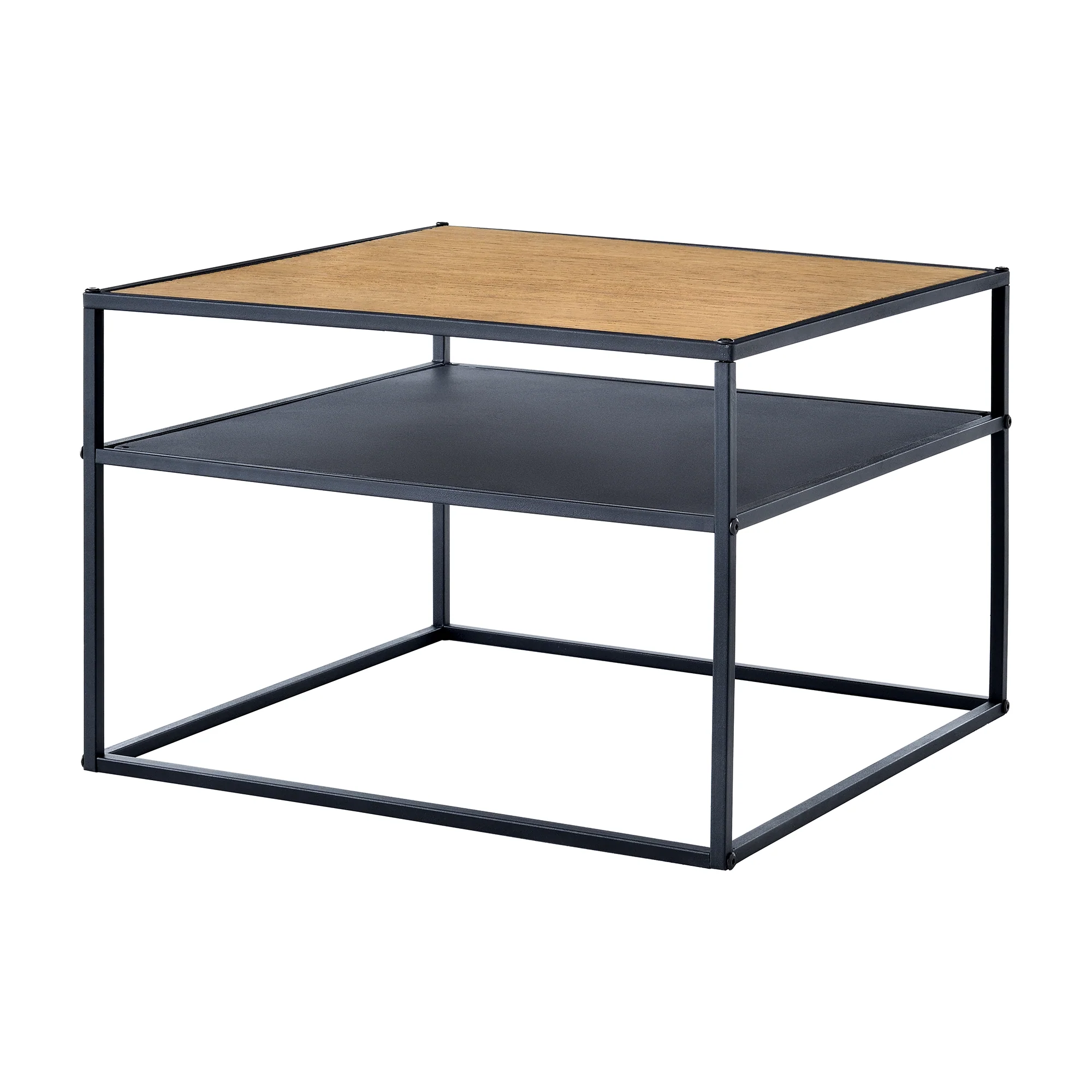 [en.casa] Salontafel Quinisut 40x55x55 cm houtkleurig en zwart