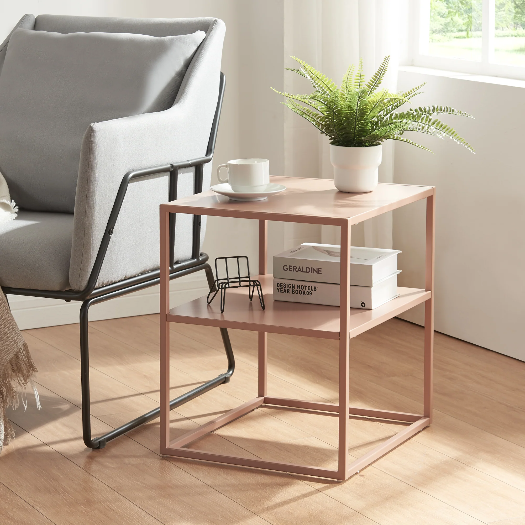 [en.casa] Bijzettafel Raahe met plank 50,5x45x40 cm - 4 varianten - Image 4