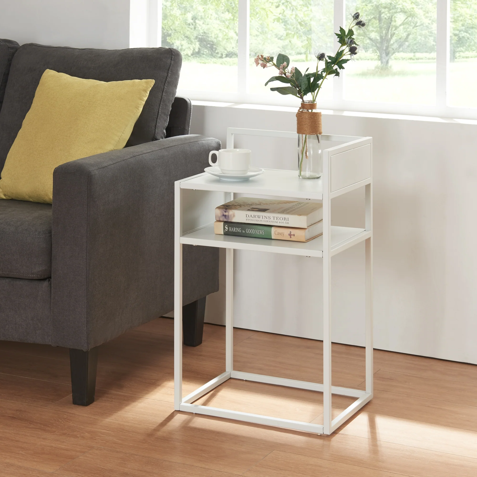 [en.casa] Bijzettafel Riihimäki met plank 65x40x30 cm - 2 varianten - Image 2