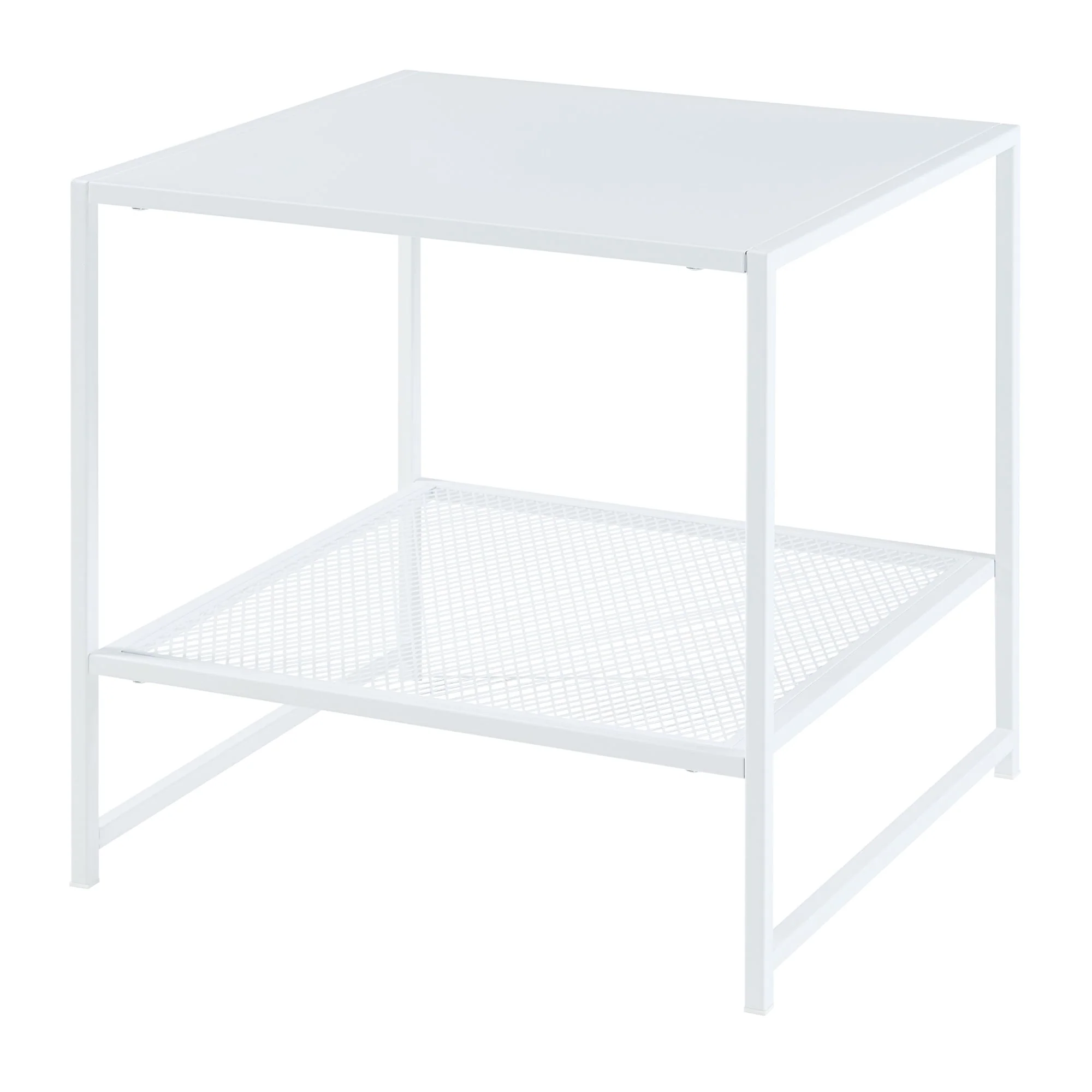[en.casa] Bijzettafel Ruokolahti met plank 51x51x51 cm - 2 varianten