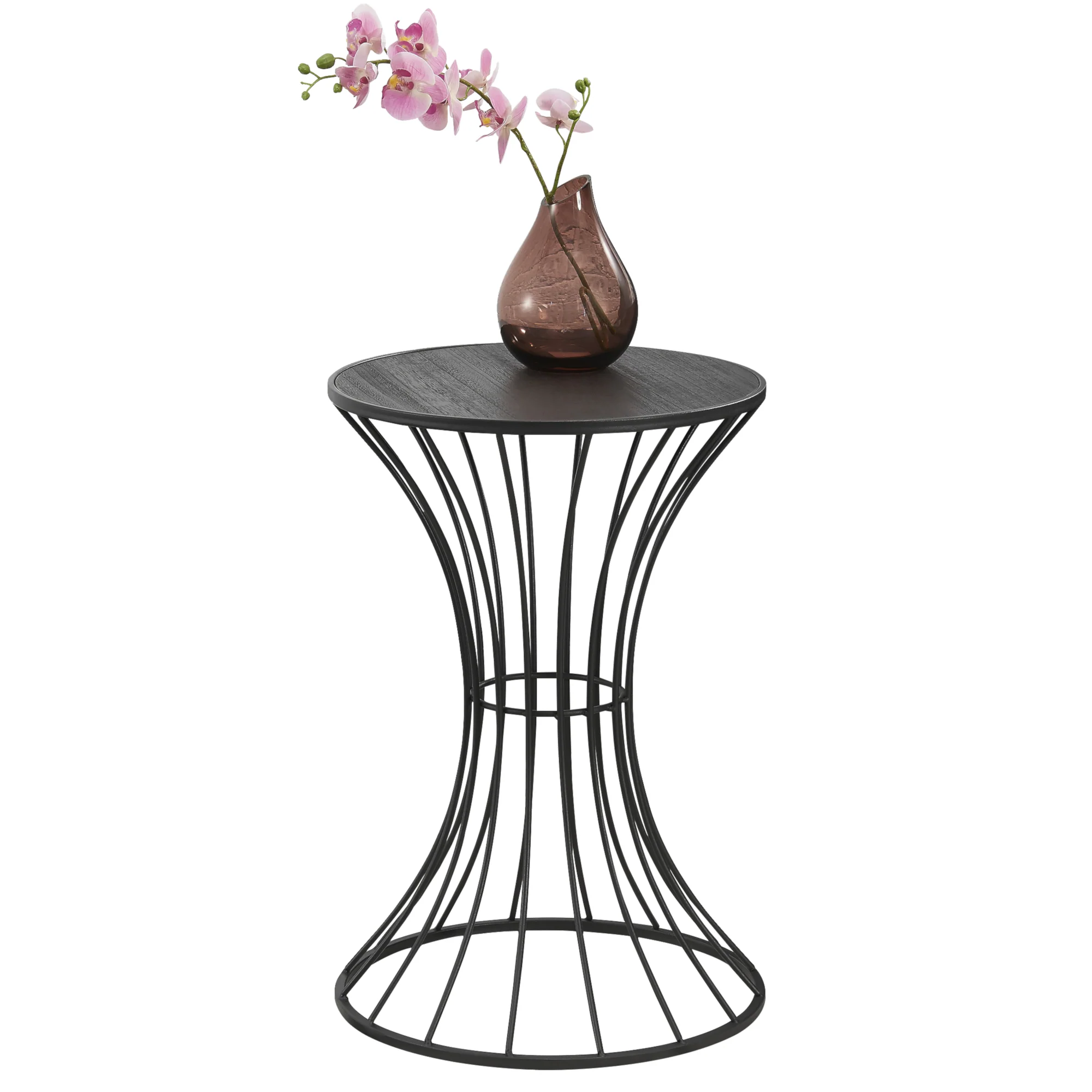 Salontafel Zandloper rond 55,5xØ37,5 cm metaal en MDF - verschillende kleuren