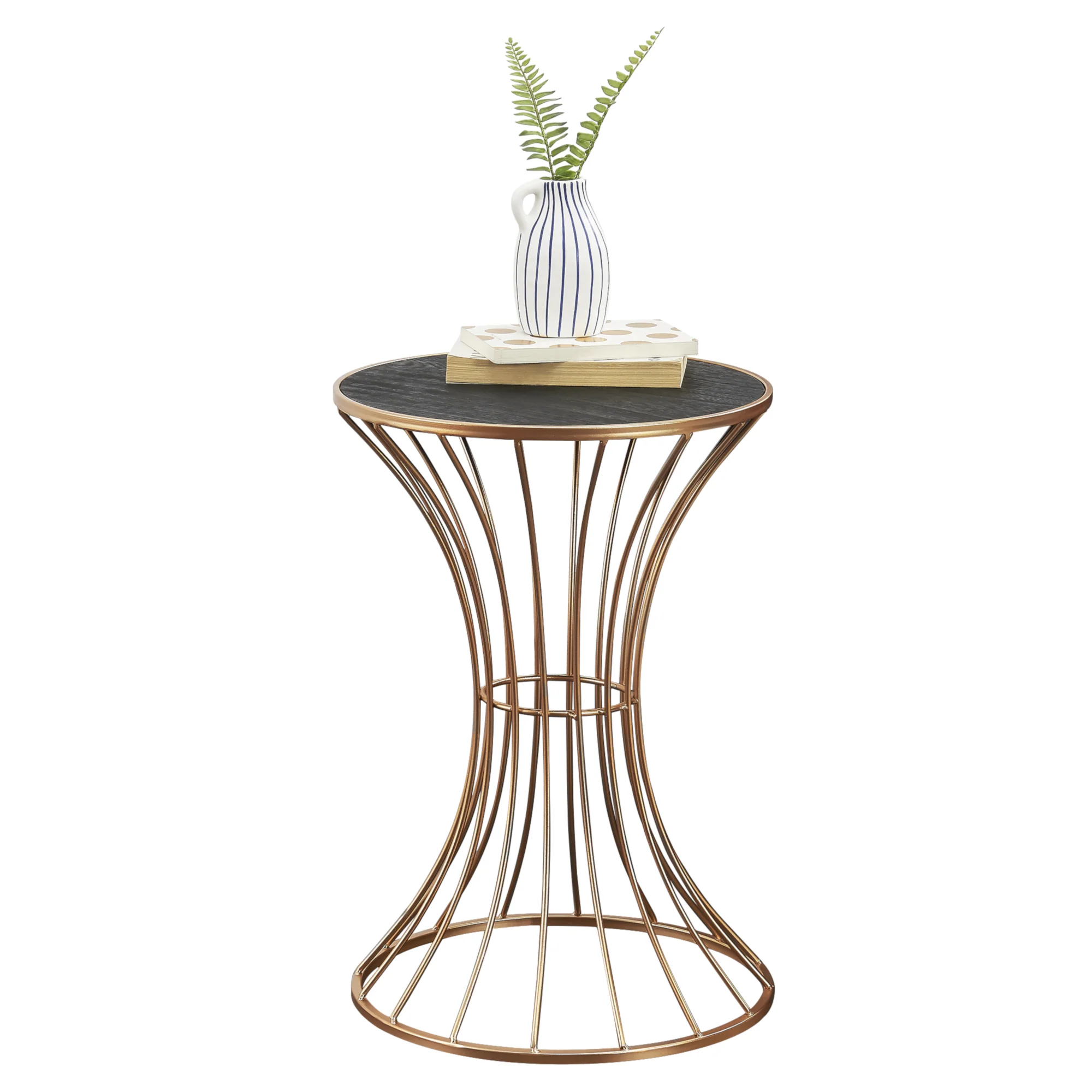 Salontafel Zandloper rond 55,5xØ37,5 cm metaal en MDF - verschillende kleuren - Image 2