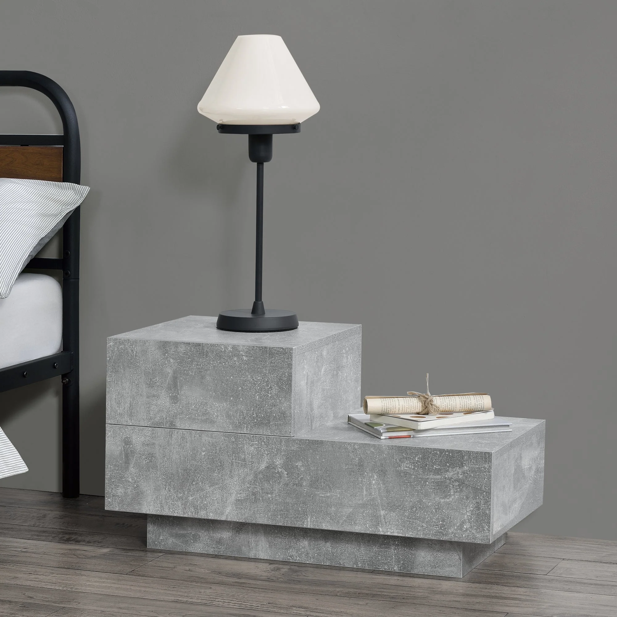 Design nachtkastje Sebokeng links met lades 38x70x35 cm - verschillende kleuren - Image 12