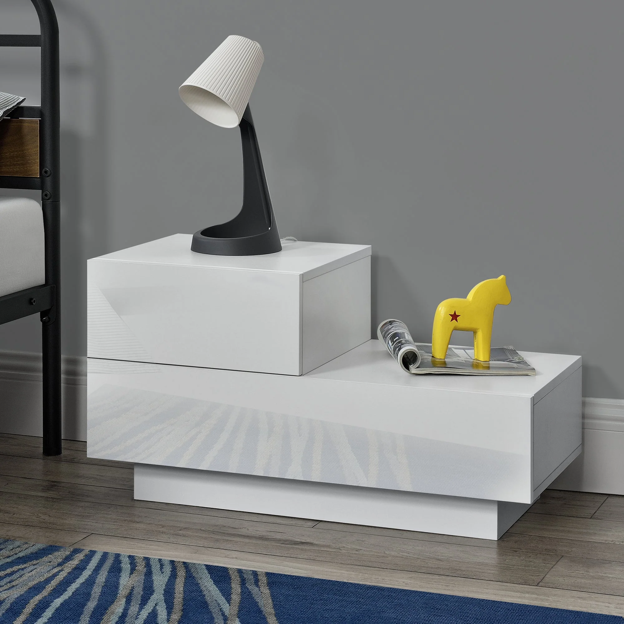 Design nachtkastje Sebokeng links met lades 38x70x35 cm - verschillende kleuren - Image 9