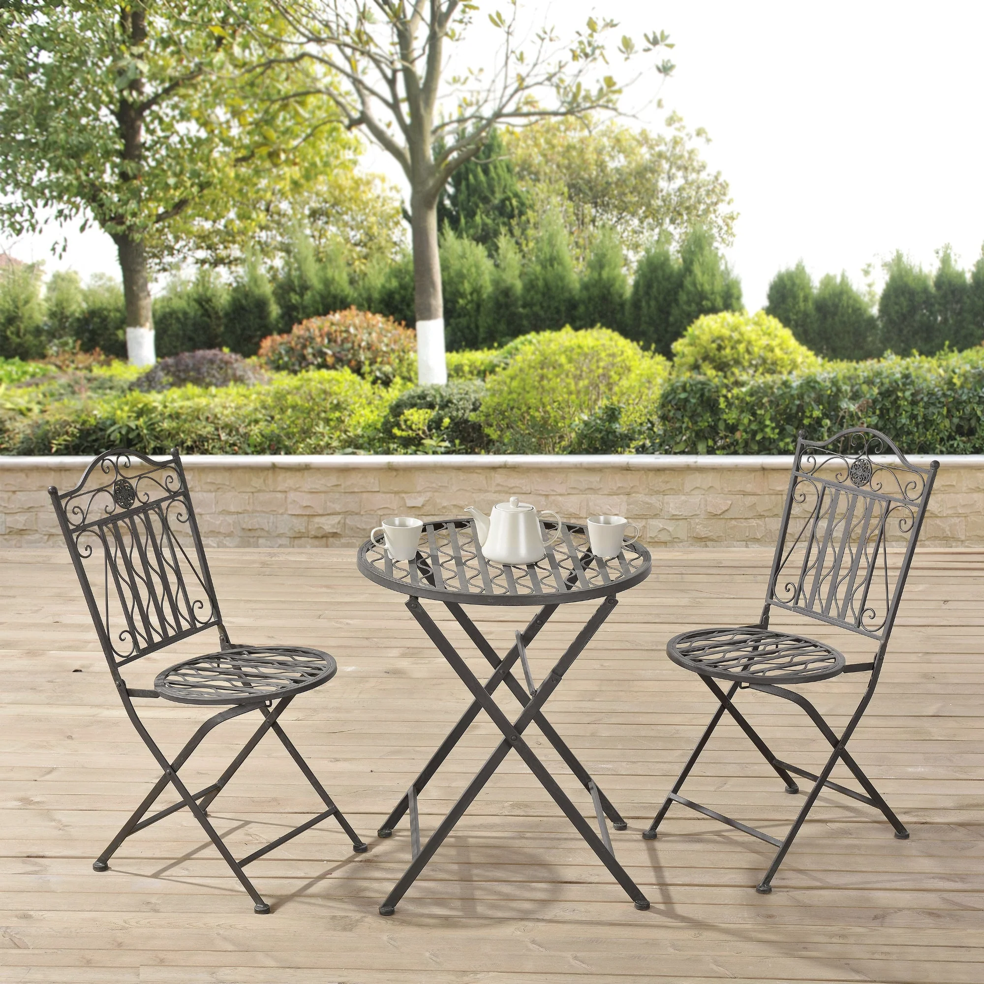 Bistroset Biella metaal tuintafel met 2 tuinstoelen - 3 varianten - Image 6