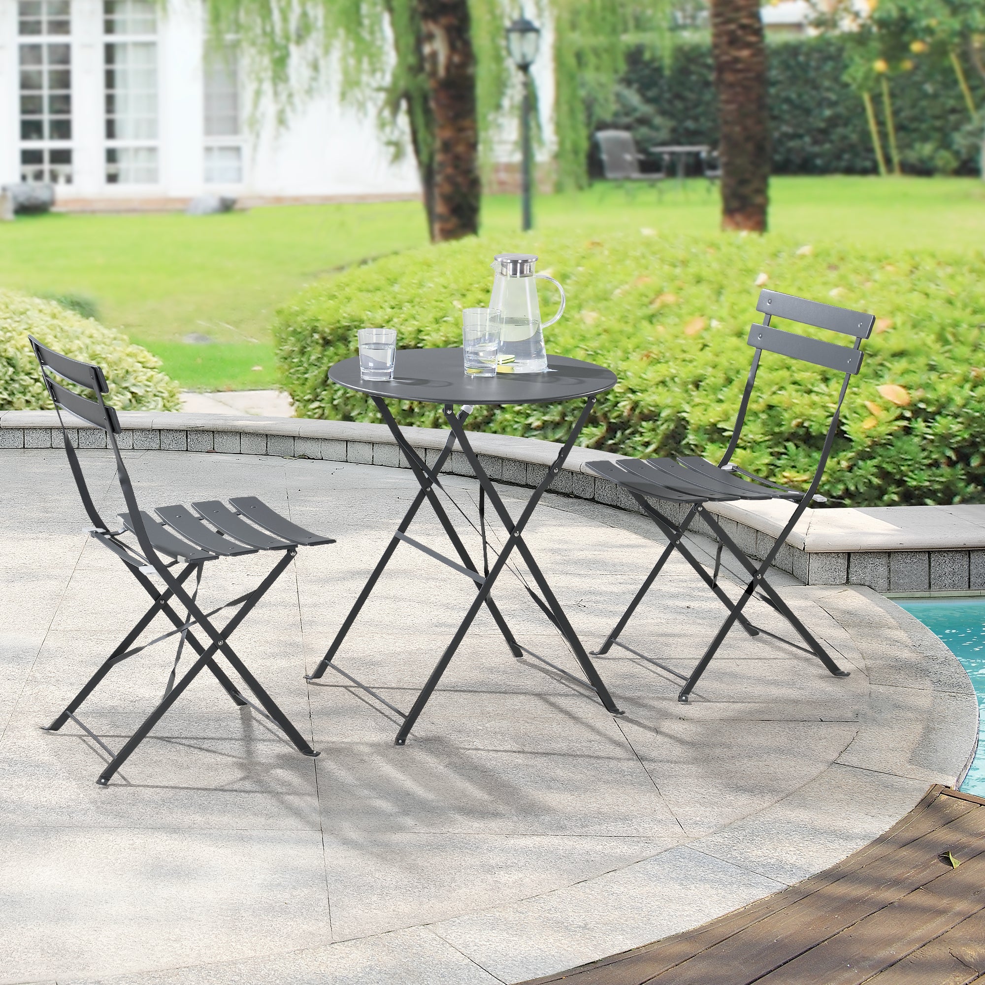 Bistroset Caprile metaal tuintafel met 2 tuinstoelen [en.casa] - Image 5