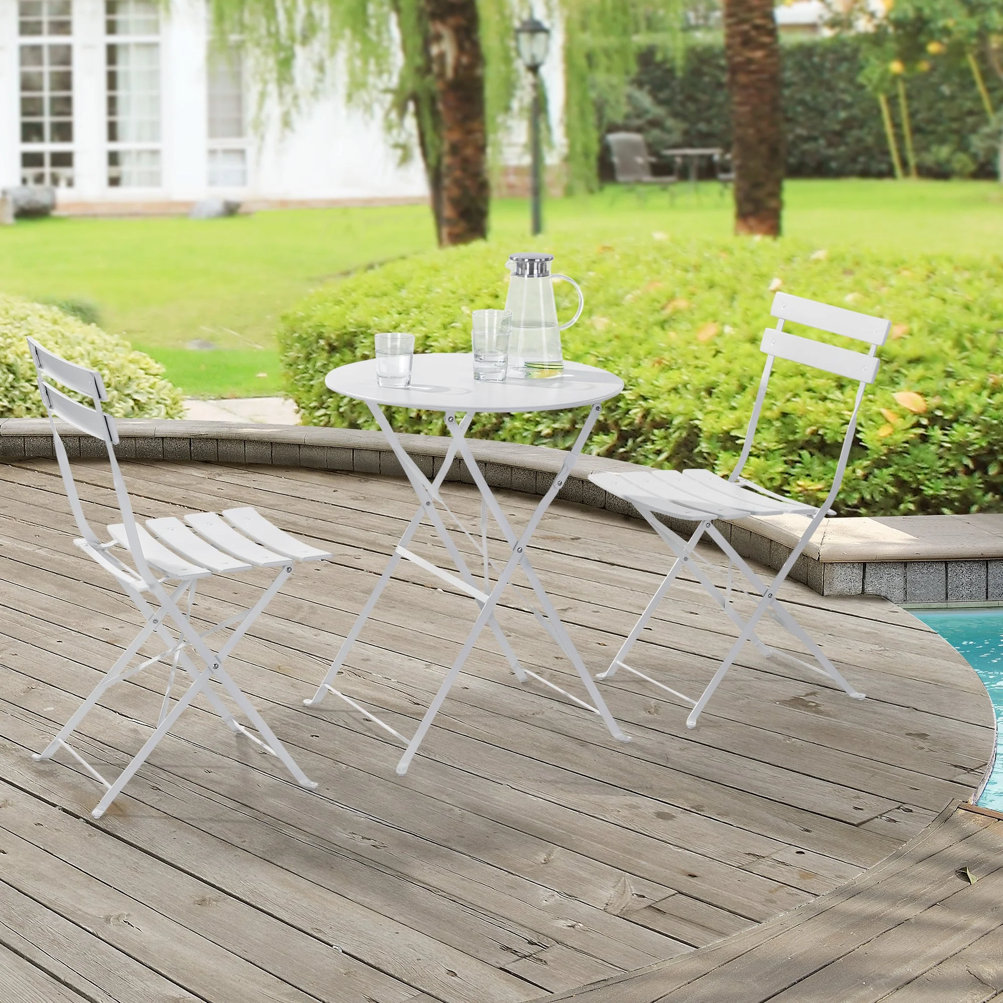 Bistroset Caprile metaal tuintafel met 2 tuinstoelen [en.casa] - Image 6
