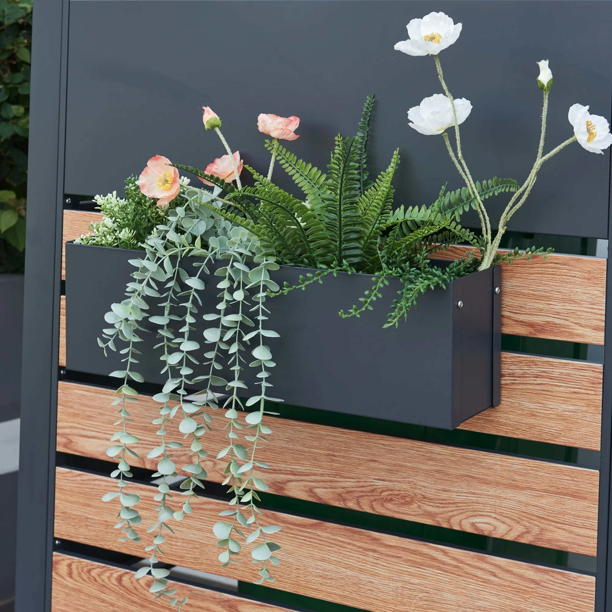 [en.casa] Plantenbak Achtkarspelen 50x12x15 cm antraciet