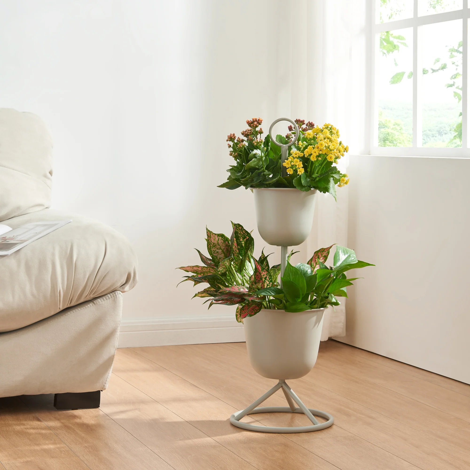 Plantenstandaard Alphen met bloempotten metaal [en.casa] - Image 10