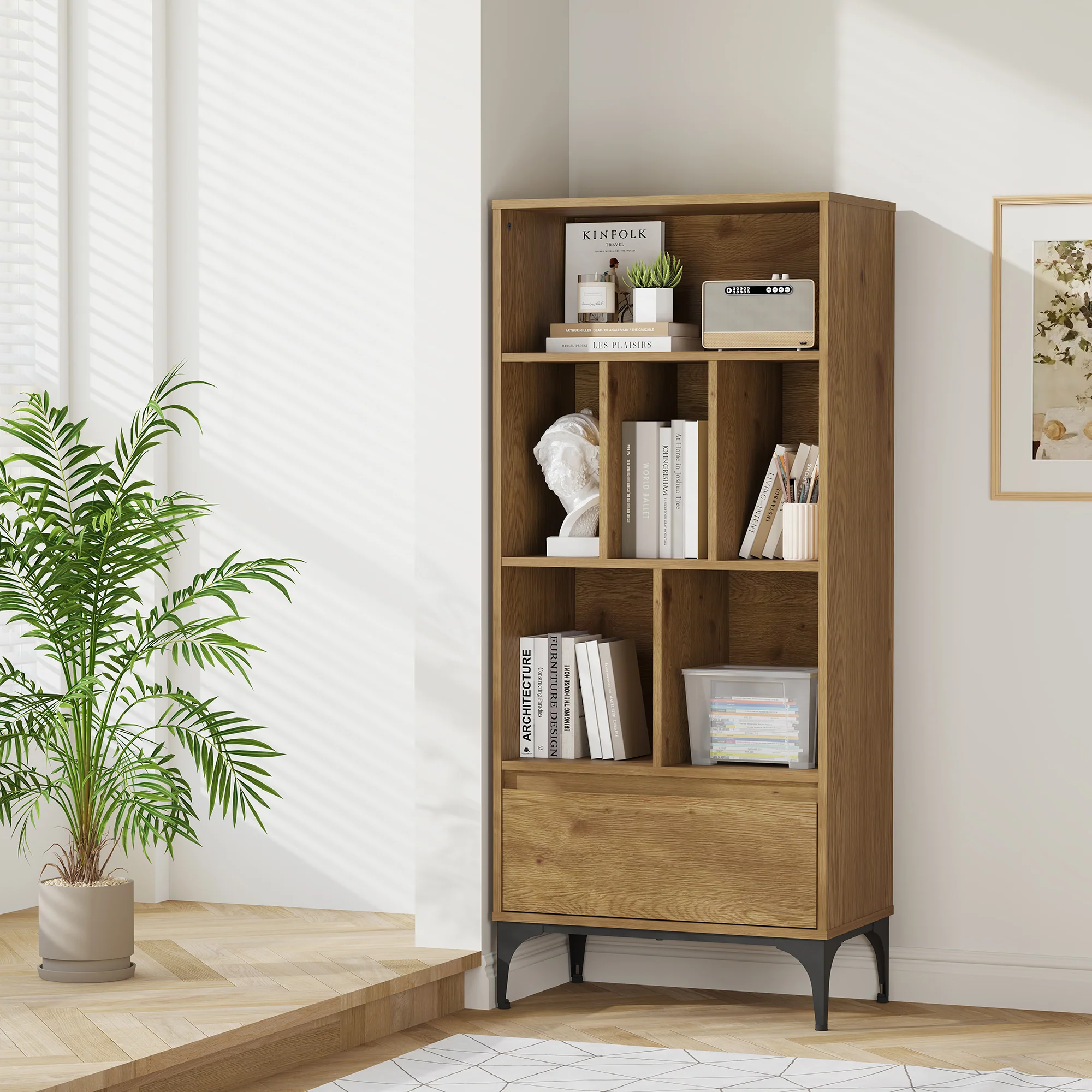 Boekenkast Kistiandi 137x60x35 cm [en.casa] - Image 2