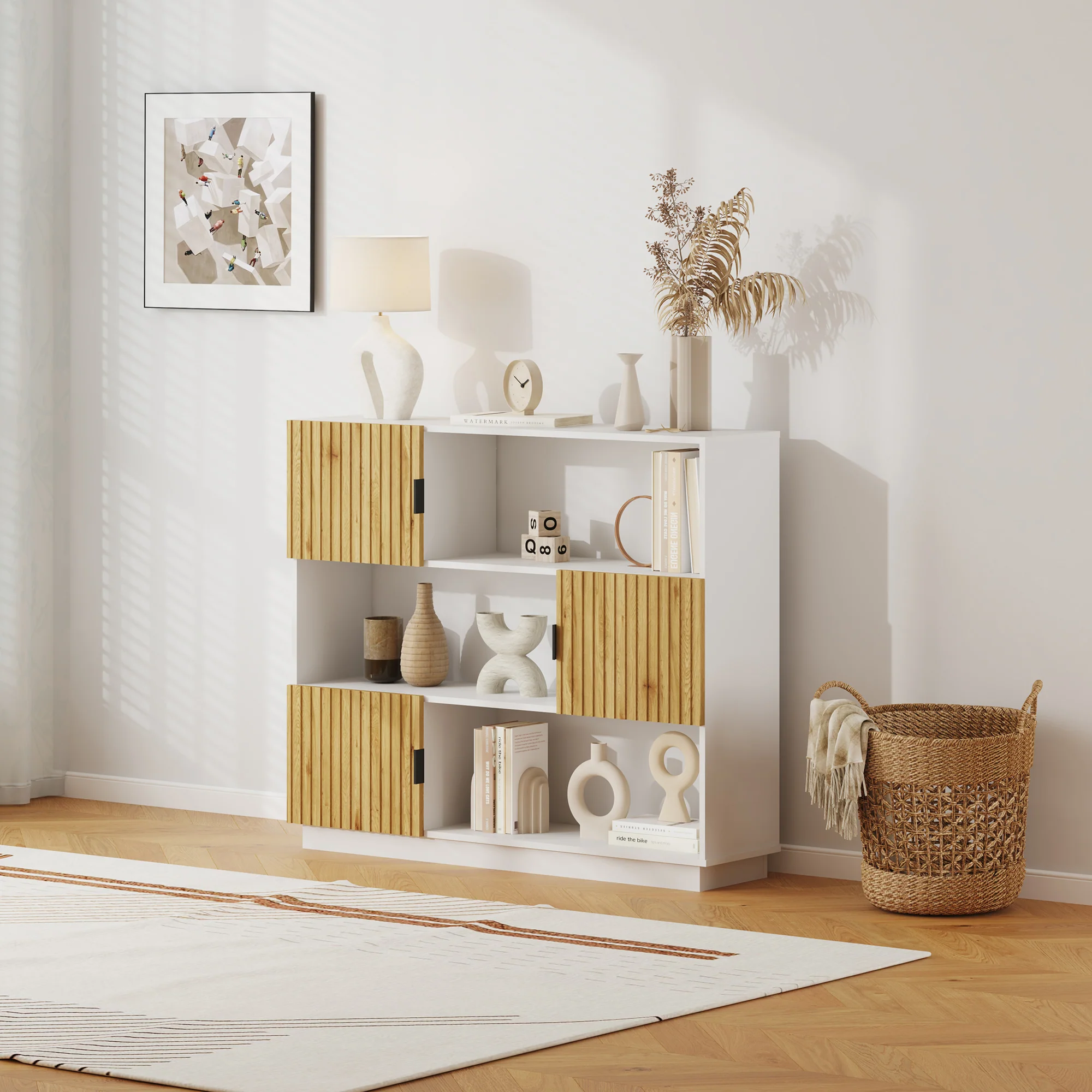 Boekenkast Verhundar 102x120x30 cm [en.casa] - Image 2