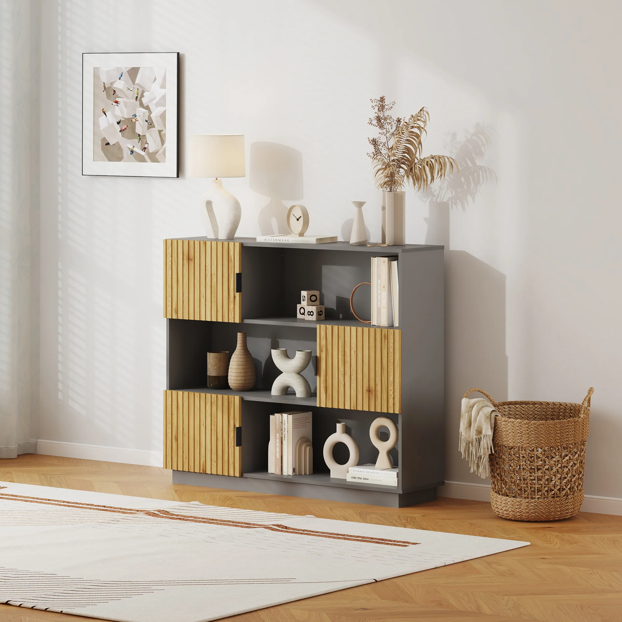 Boekenkast Verhundar 102x120x30 cm [en.casa] - Image 3
