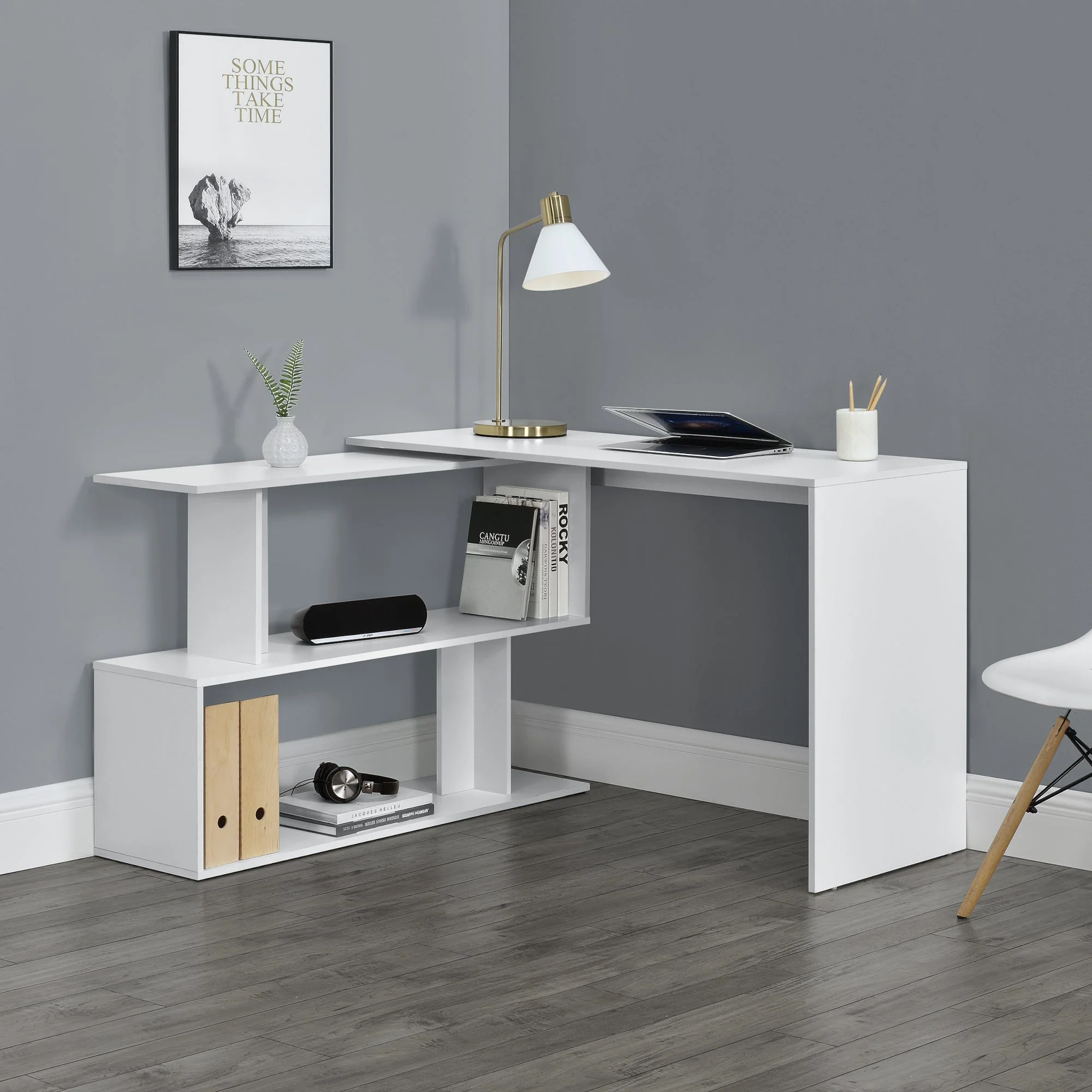 Hoekbureau met open kast Arendal 120x50x76,5 cm - verschillende kleuren - Image 4