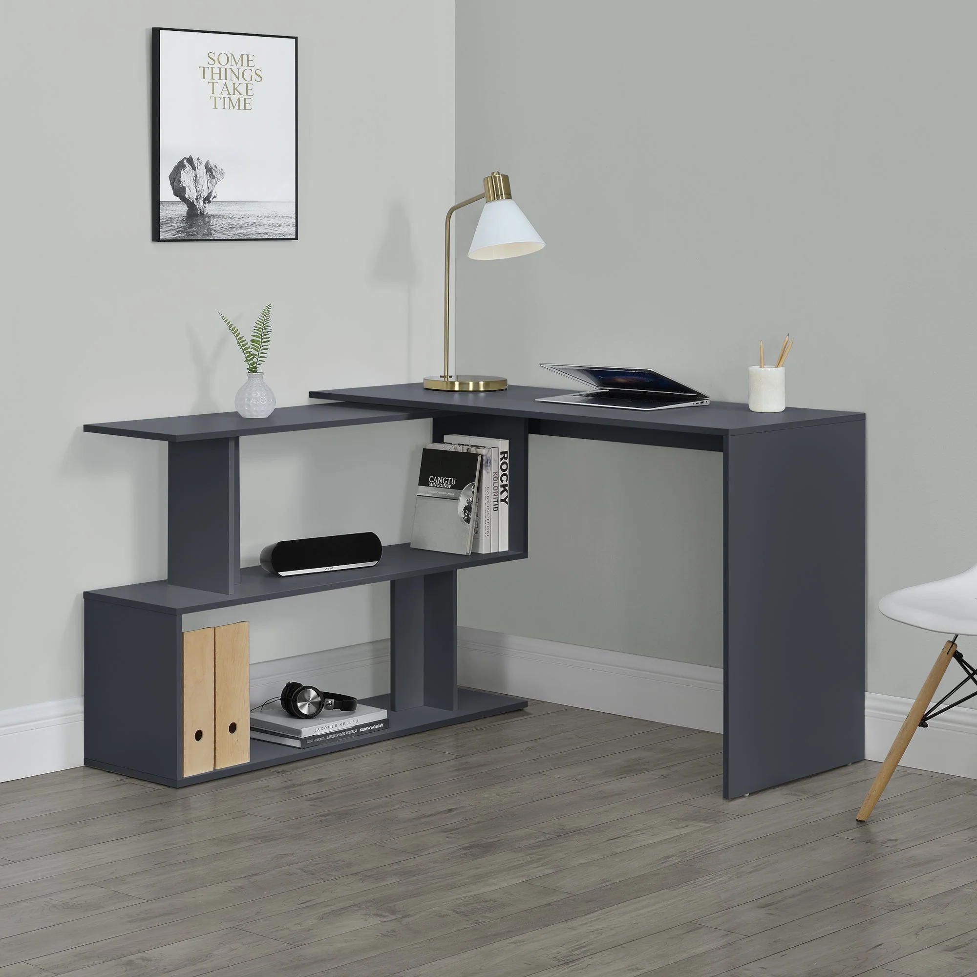 Hoekbureau met open kast Arendal 120x50x76,5 cm - verschillende kleuren - Image 5