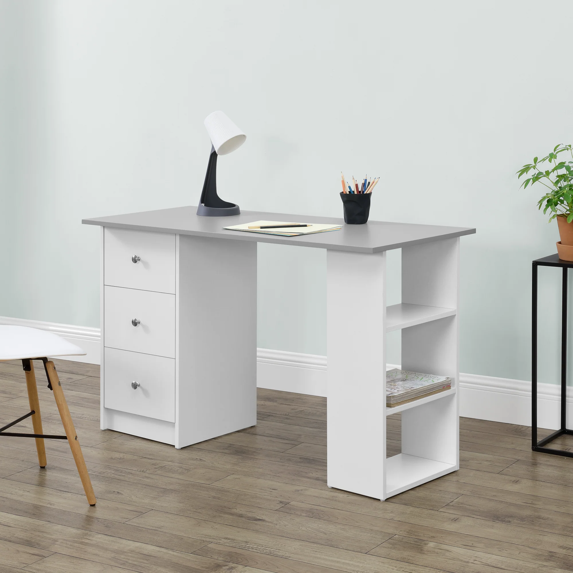 Bureau Lemberg met 3 laden en vakken 120x49x72 cm - verschillende kleuren - Image 2