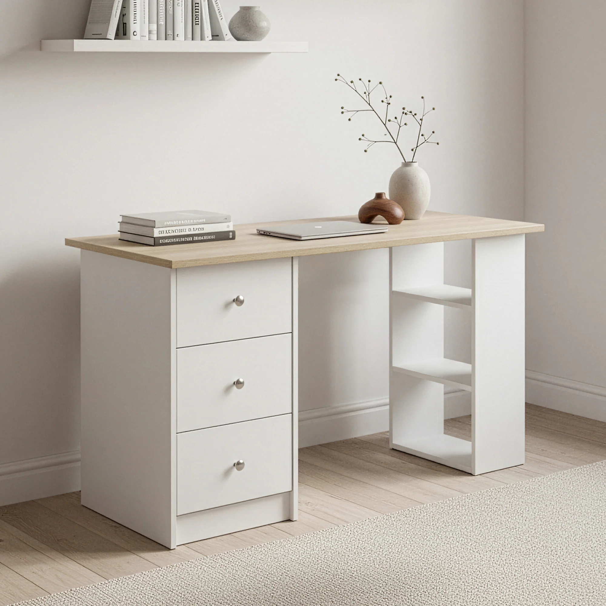 Bureau Lemberg met 3 laden en vakken 120x49x72 cm - verschillende kleuren - Image 3