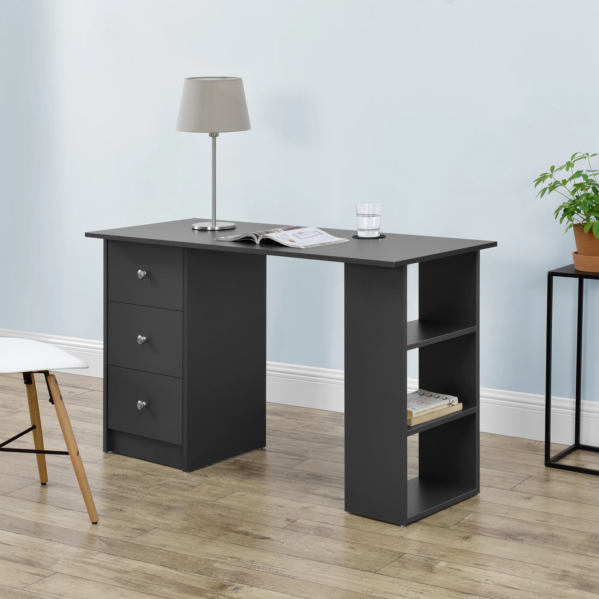 Bureau Lemberg met 3 laden en vakken 120x49x72 cm - verschillende kleuren - Image 5