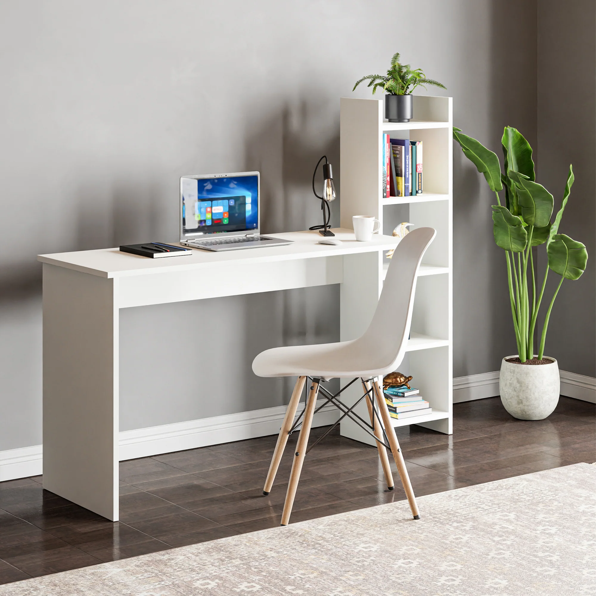 Bureau Chagtuniejle met geïntegreerd opbergrek 150x45x120 cm [en.casa] - Image 2