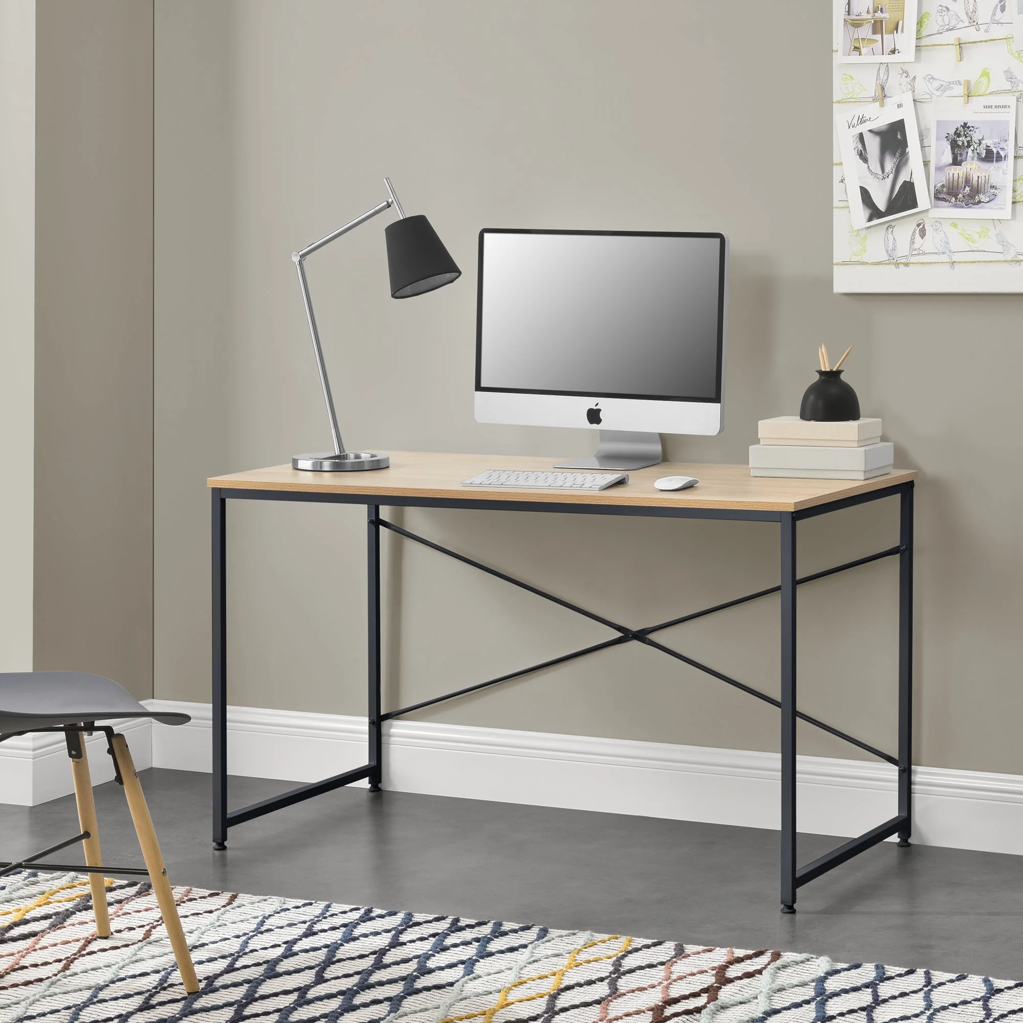 Bureau Nice 120x60x72 cm spaanplaat en metaal - 3 varianten - Image 7
