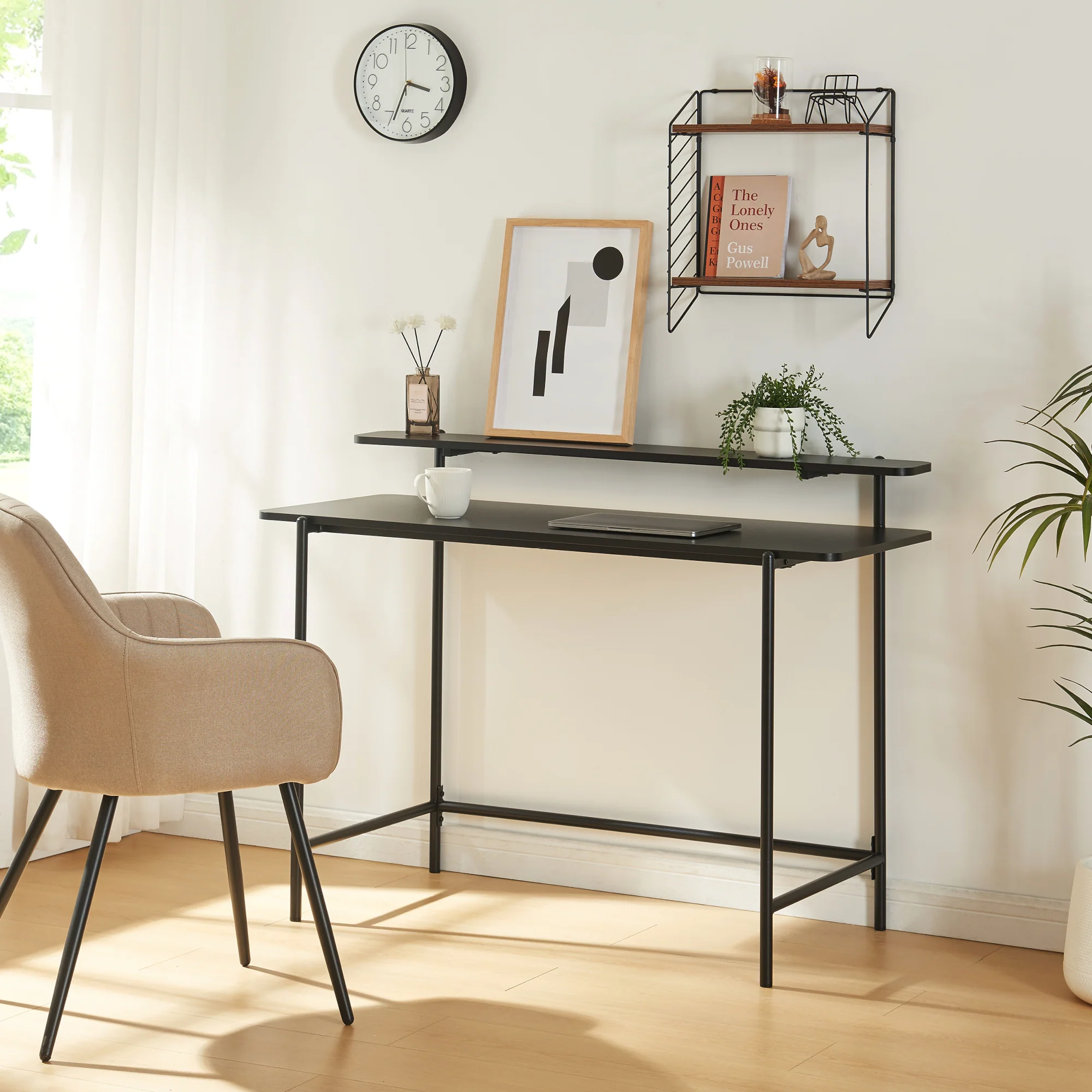 Bureau Samnanger 120x55x88 cm zwart [en.casa]