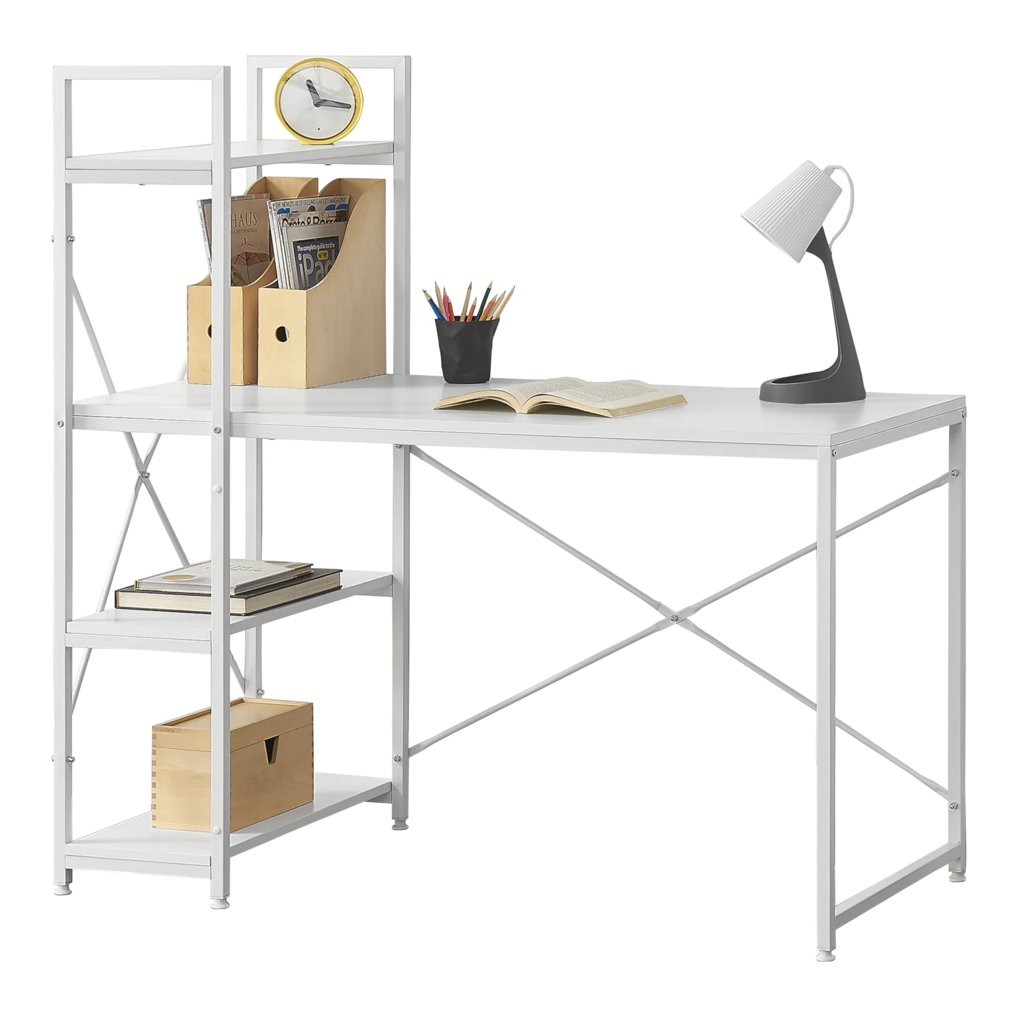 Bureau Stavanger met 4 planken 120x64x122 cm - verschillende kleuren - Image 3